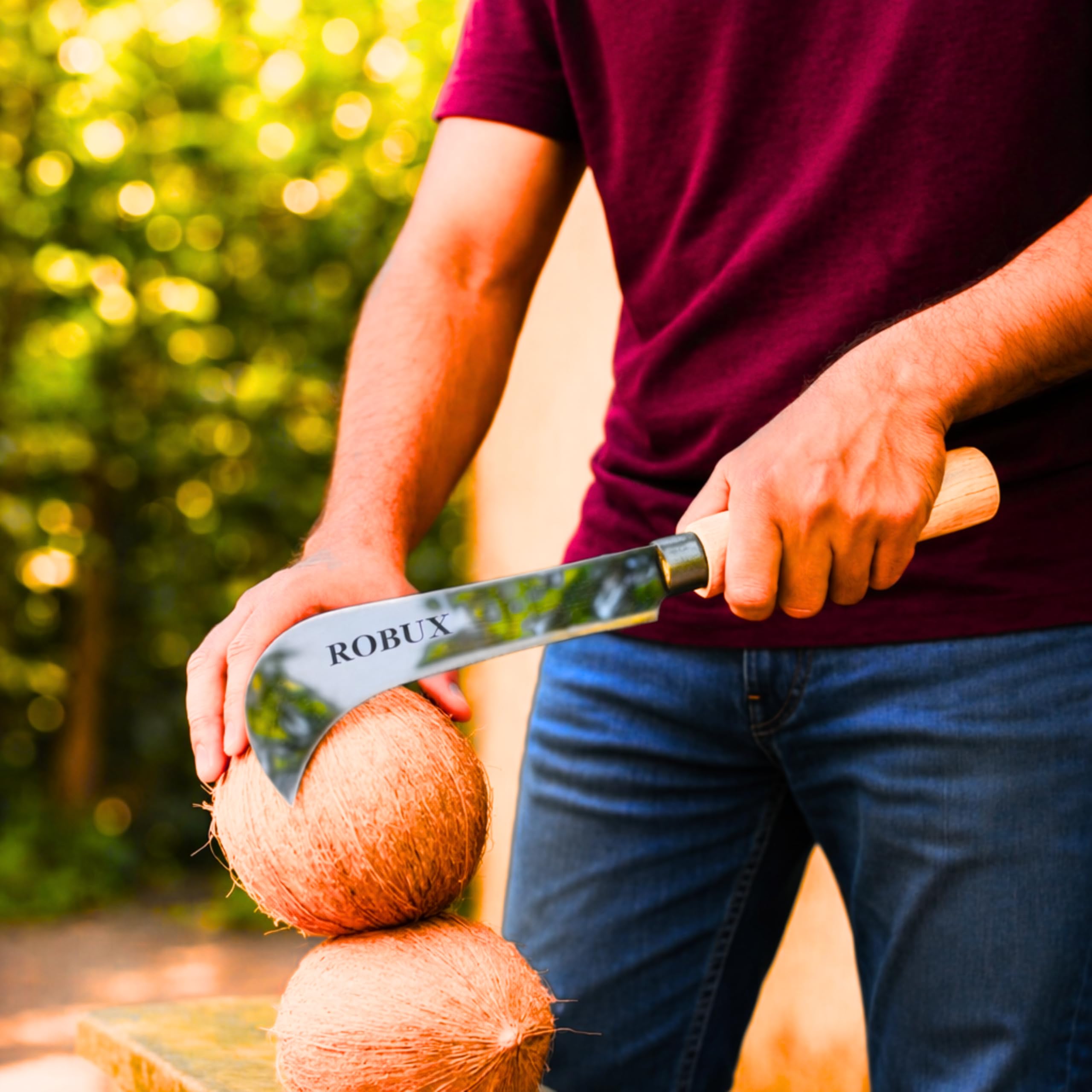 ROBUX Billhook Knife - Handmade Coconut Cutter -8