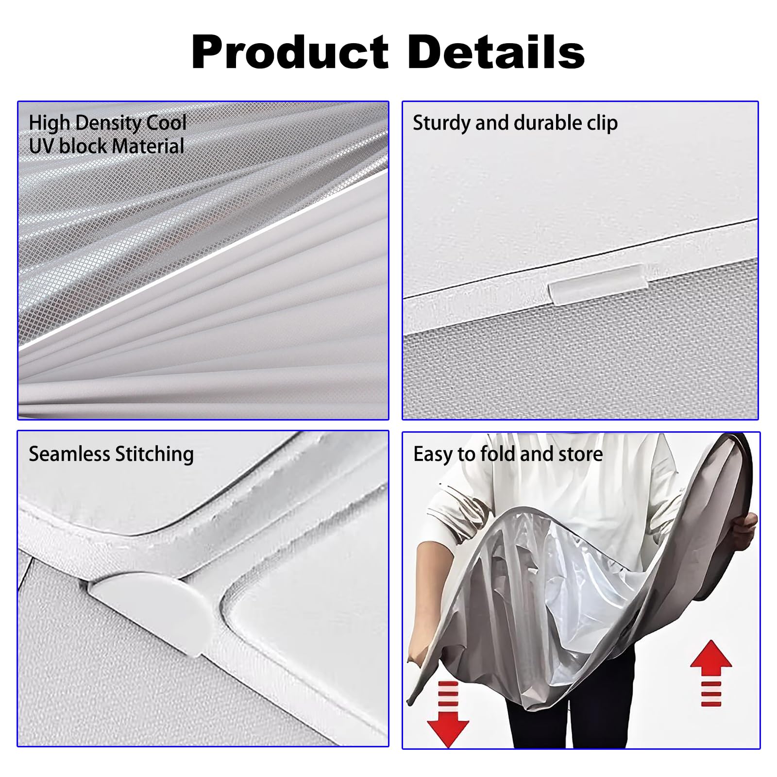 Parasol para Techo de Cristal (Compatible con Tesla Model 3 2021-2026), Paquete de 2 parasoles Plegables con Aislamiento térmico y protección contra Rayos UV y Calor (Gris)