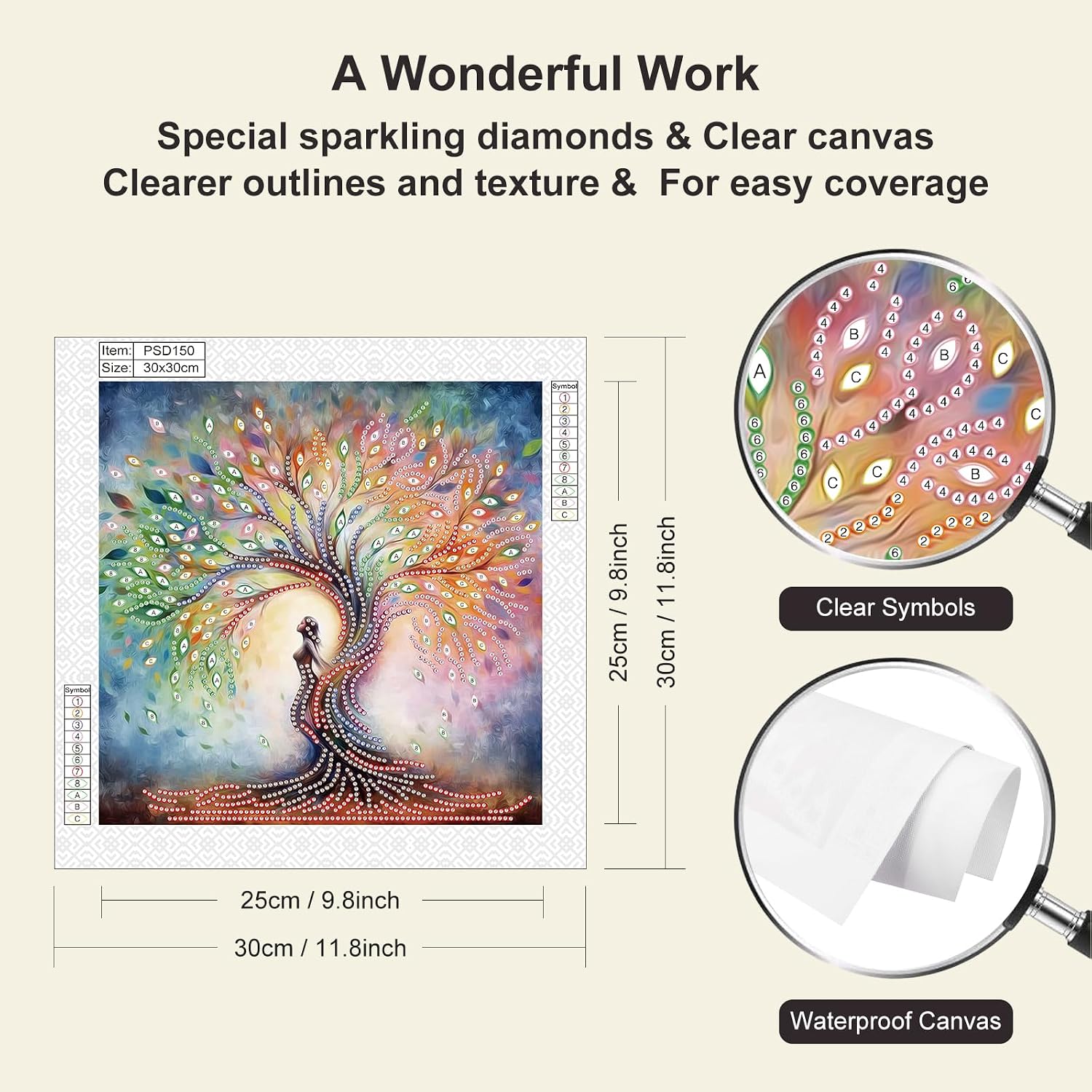 Acudotr Diamond Painting Kits for Adults Tree, 5D Special Shape Diamond Art Kits for Beginners, Crystal Rhinestones Diamond Painting for Home Wall Decoration, 12×12 Inch image 2
