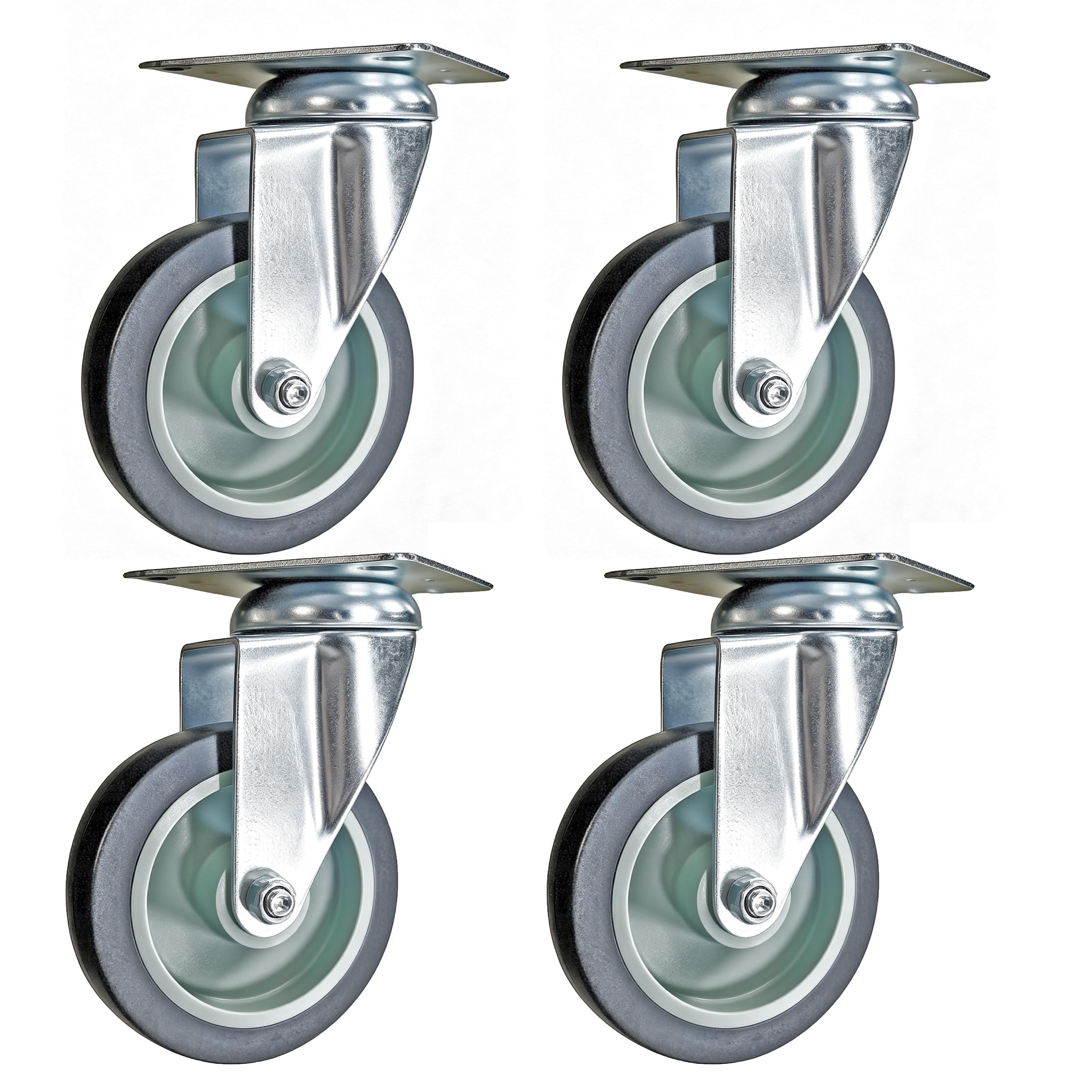 Nfbcxutkw Light 3 Inch 600Lbs Heavy Duty Swivel Caster Wheels Set Of 4, Tpr Rubber Casters
