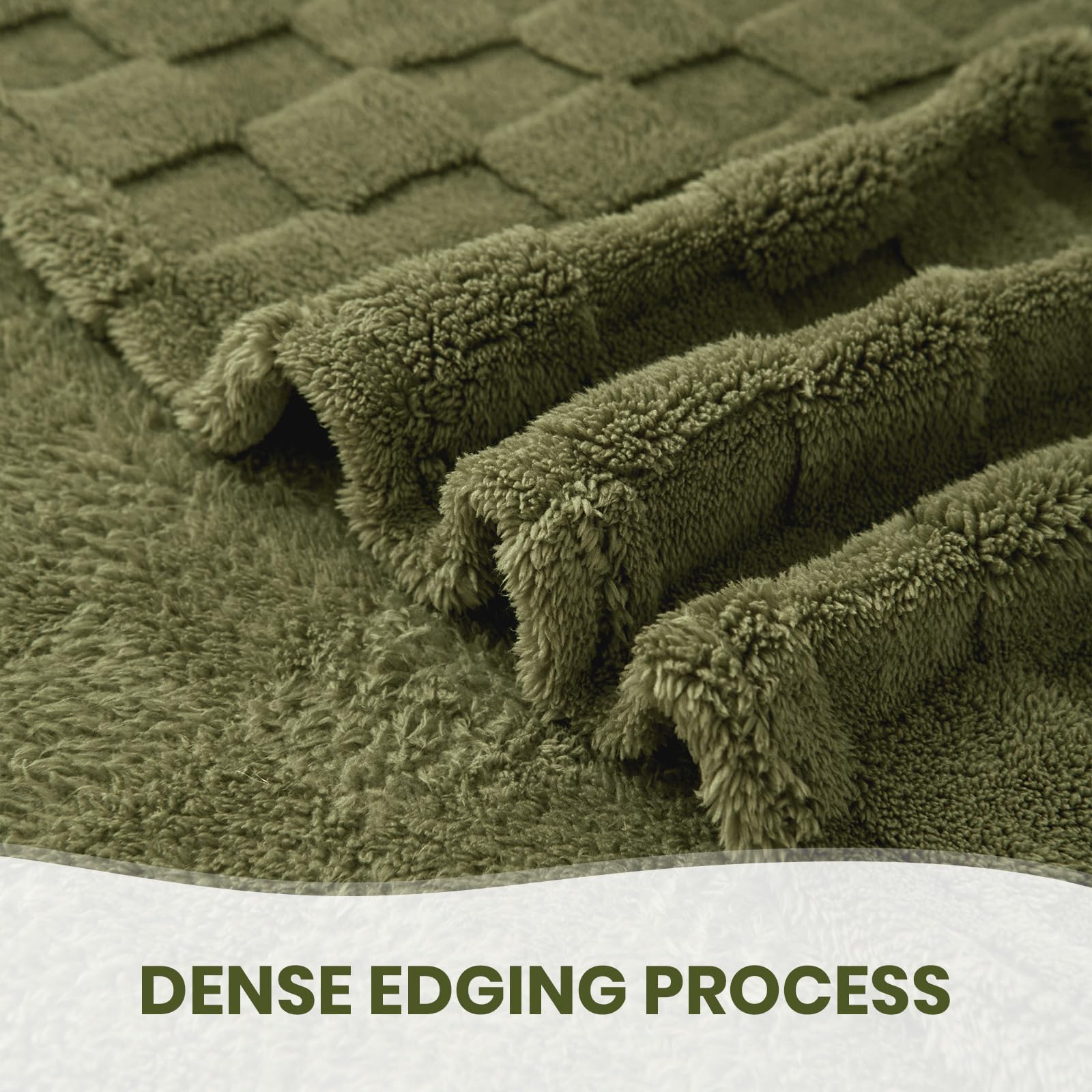 Good Nite Przytulny koc na kanapę, koc polarowy, przytulny, miękki, w kratkę, zielony koc na wiosnę, lato, jesień, zimę, na cztery pory roku (200 x 230 cm, oliwkowa zieleń)