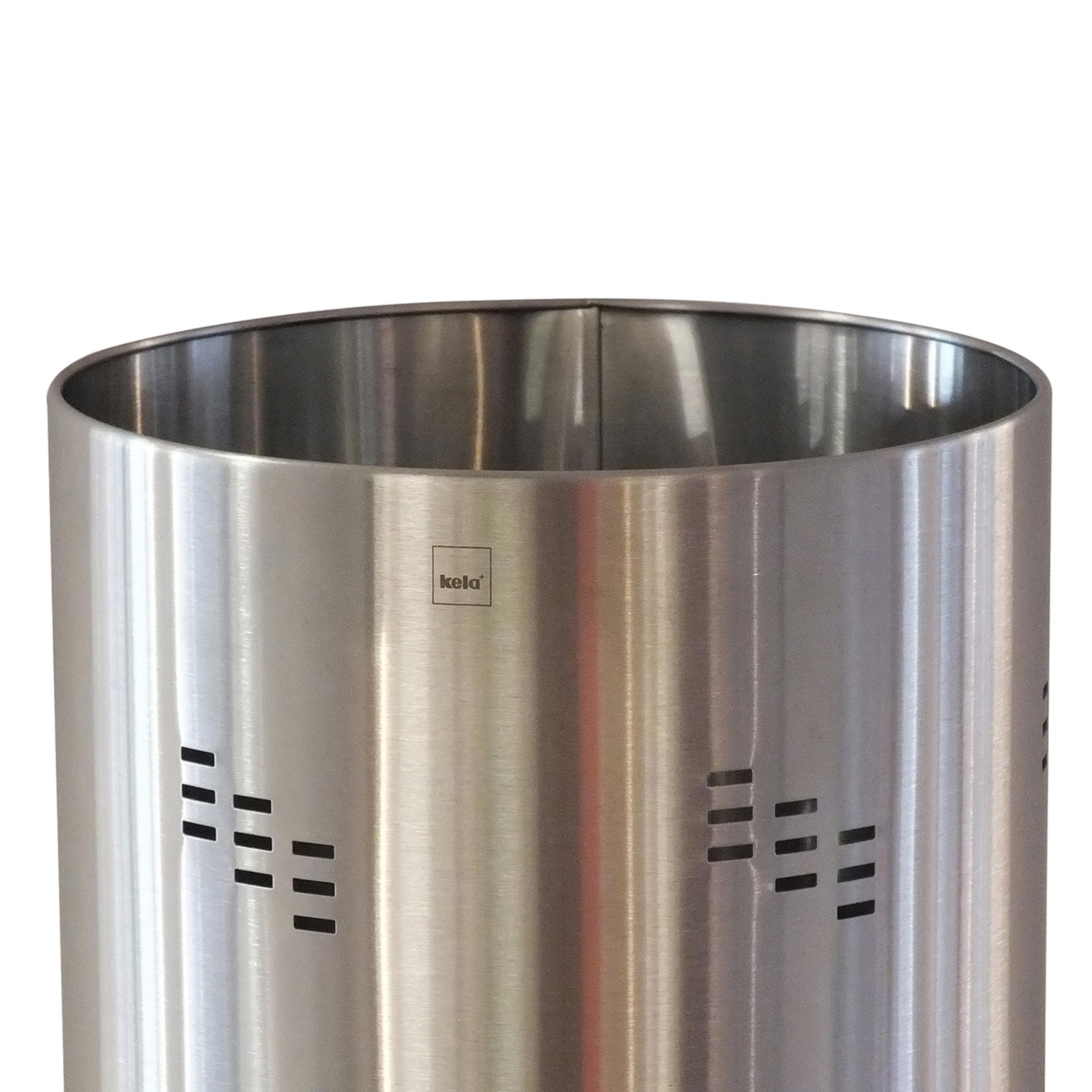 kela Paragüero de acero inoxidable mate, soporte para paraguas con bandeja recogegotas, altura 50 cm, SWING