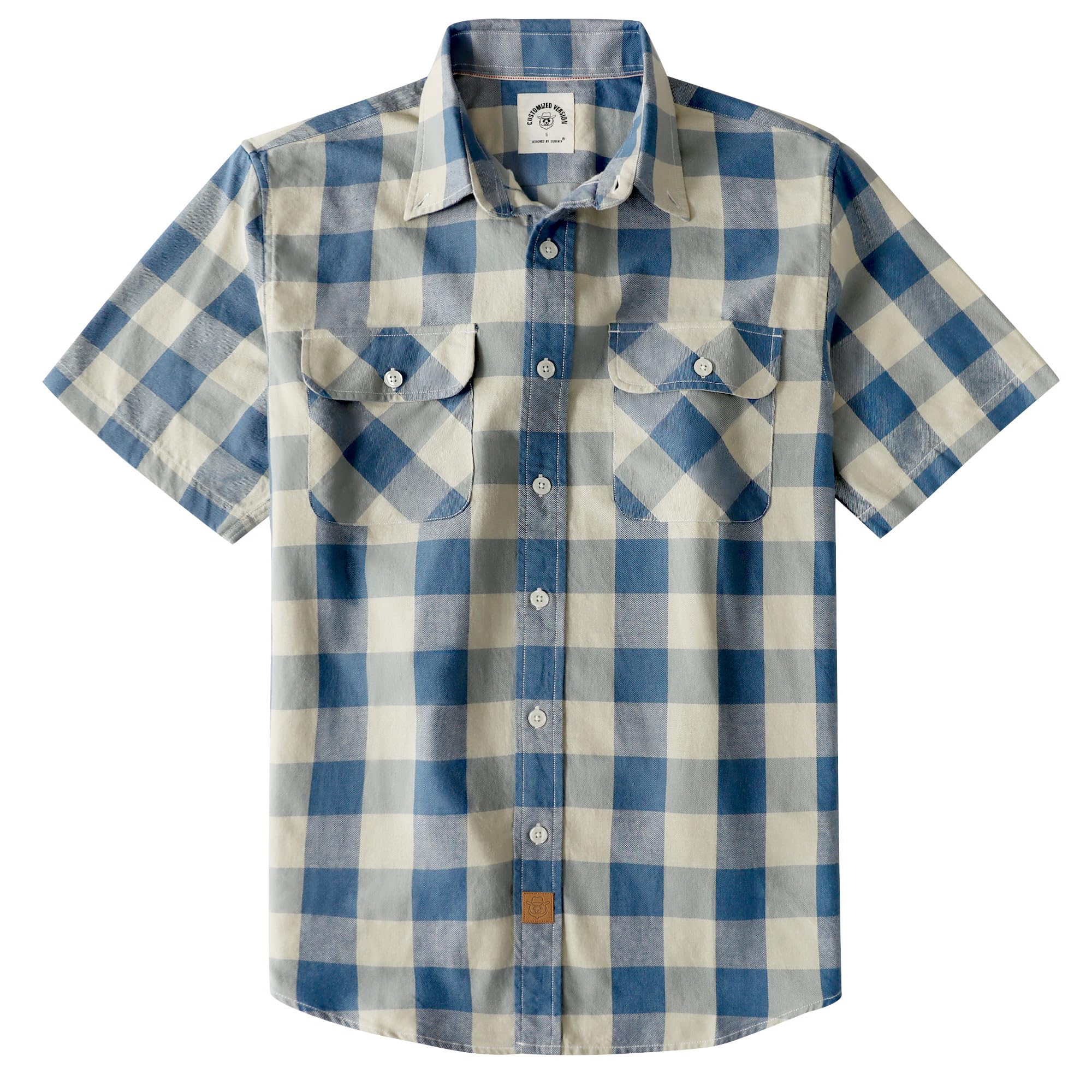 Dubinik® Camicia Uomo Manica Corta Casual con Bottoni Camicia Maniche Corte Uomo 100% Cotone Regular Fit