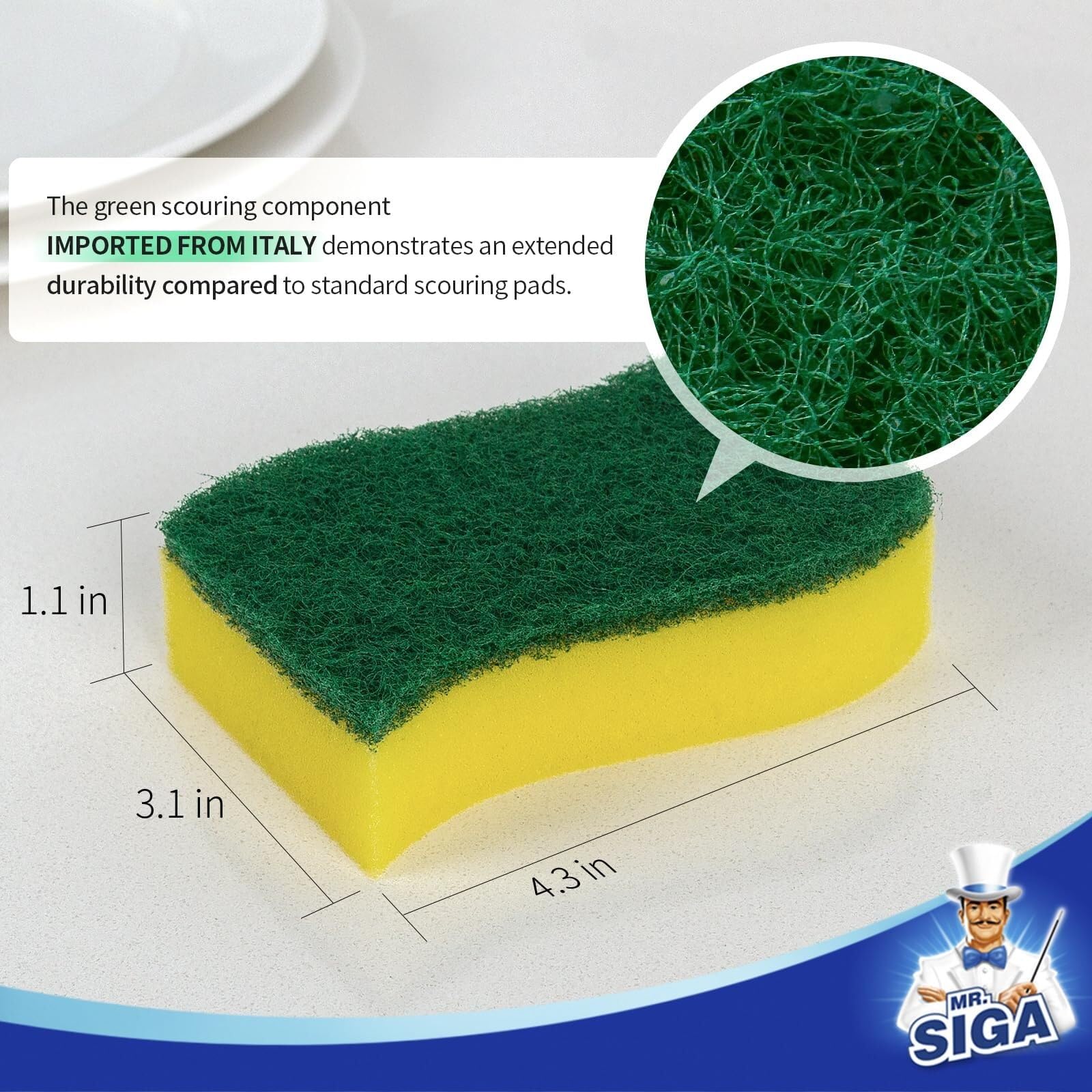 Esponja For Fregar, Paquete De 24, 11 X 7 X 3 Cm, Más Grande, Más Gruesa Y Duradera, Limpieza Multiusos(Pack of 24)