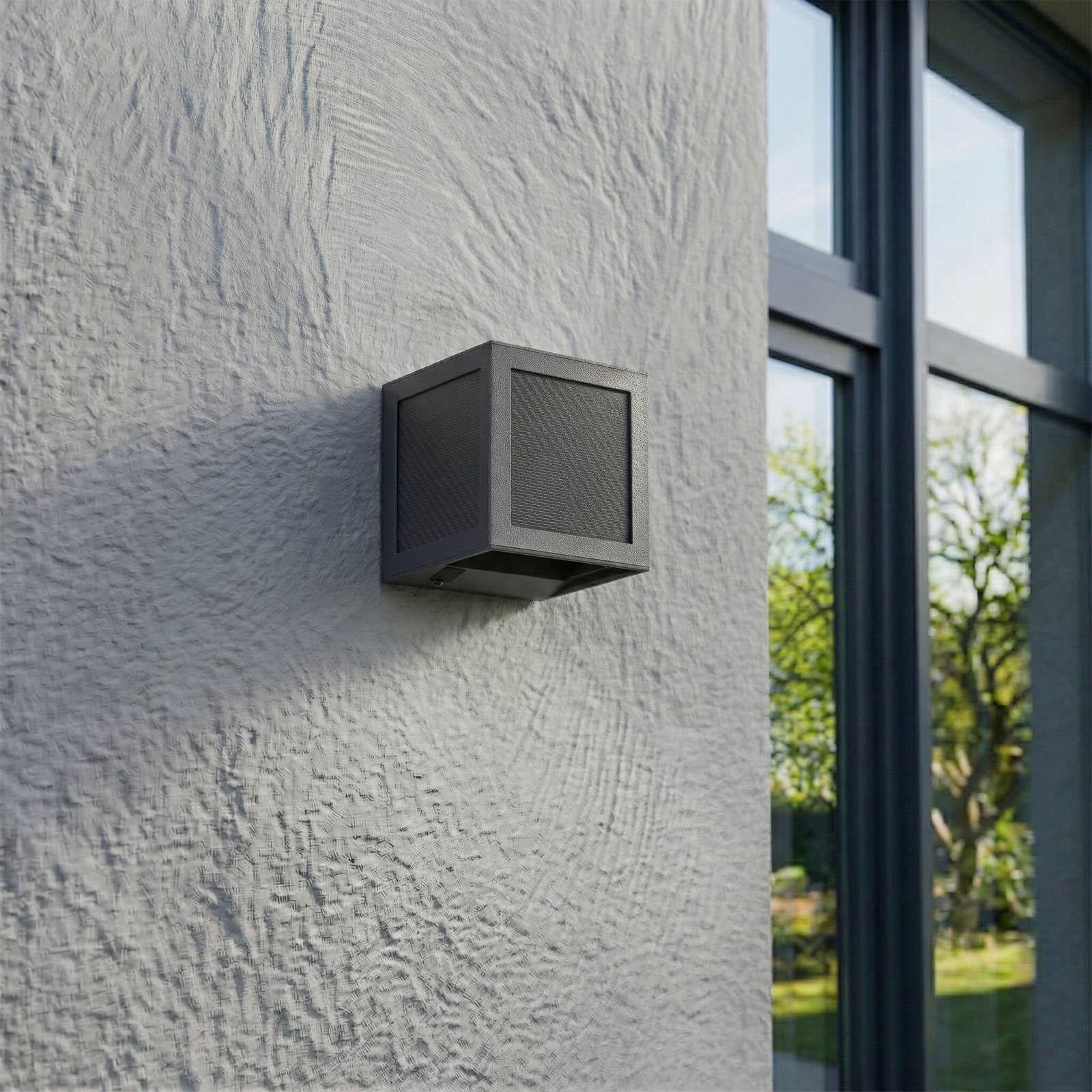 lampa ścienna LED Avvin na zewnątrz z czujnikiem ruchu (nowoczesna) w kolorze czarnym z innego metalu, wraz z żarówką - lampa ścienna ogrodowa