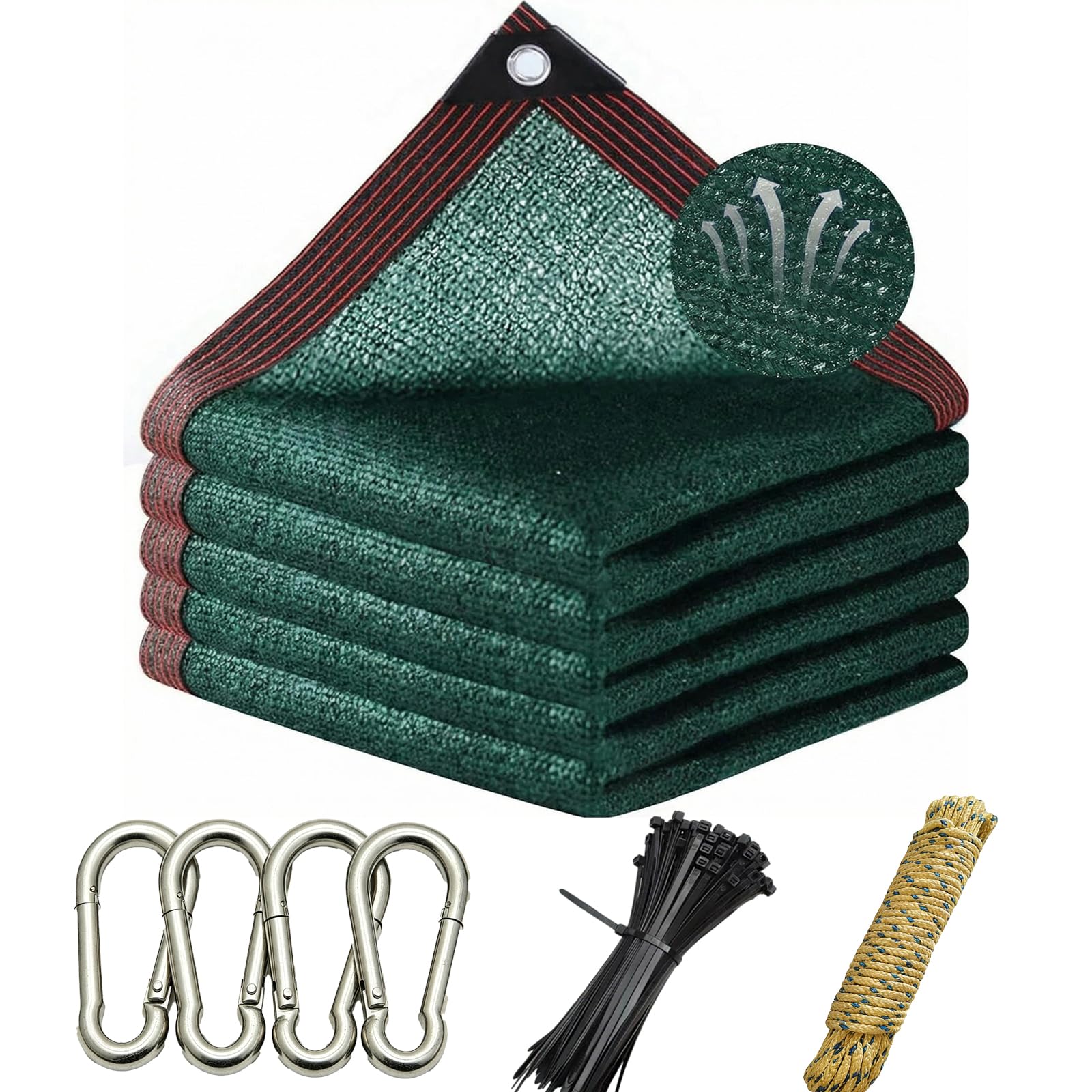 Tissu de protection solaire 90% anti-UV avec oeillets renforcés