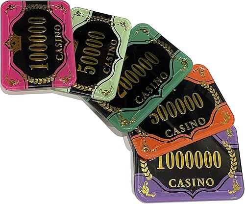 Miniatura 2 de Fichas de póquer rectangulares denominadas acrílicas Jetons - 5 piezas (500,000 naranja)