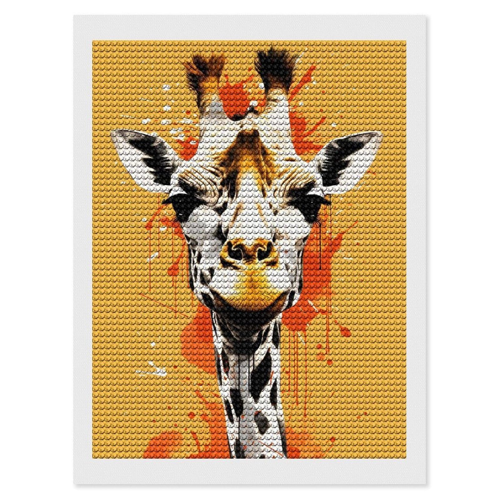 Junmoney Giraffe Painting Animal Full Drill Diamond Painting Kit 12"x16", Mindful Craft Activity, Bedroom Decor, for Adults, Gift Idea