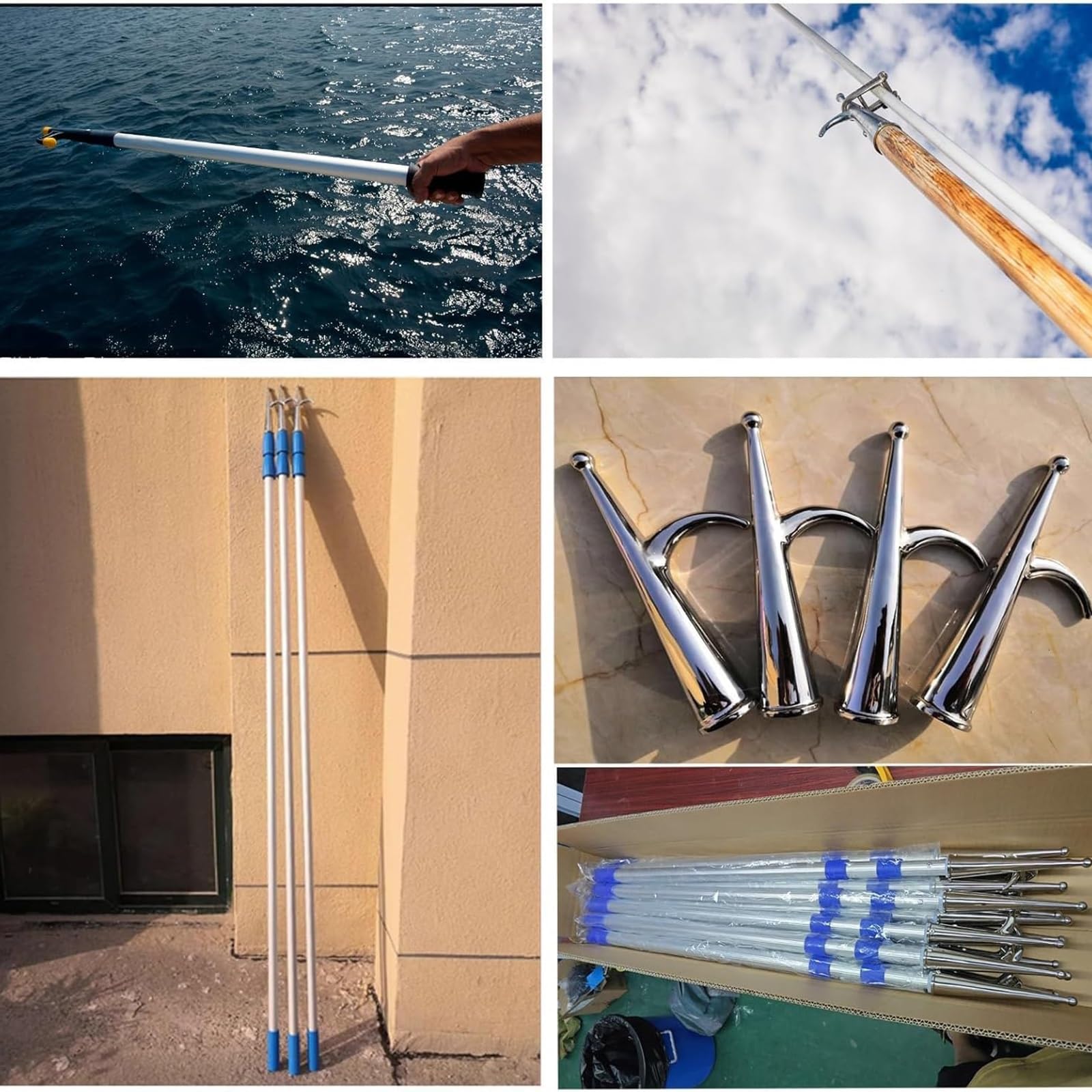 Poste telescópico salvavidas de 6 m, gancho de aluminio para rescate de seguridad en piscina, equipo de prevención de ahogamientos, herramienta de emergencia acuática