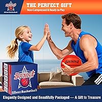 Vista 6 de BOUNOVA Silent Basketball Size 7 Real Feel Powerful Bounce Elegant Gift Box Packaging Pro-Grade PU Foam Indoor Basketballs for Quiet Dribbling