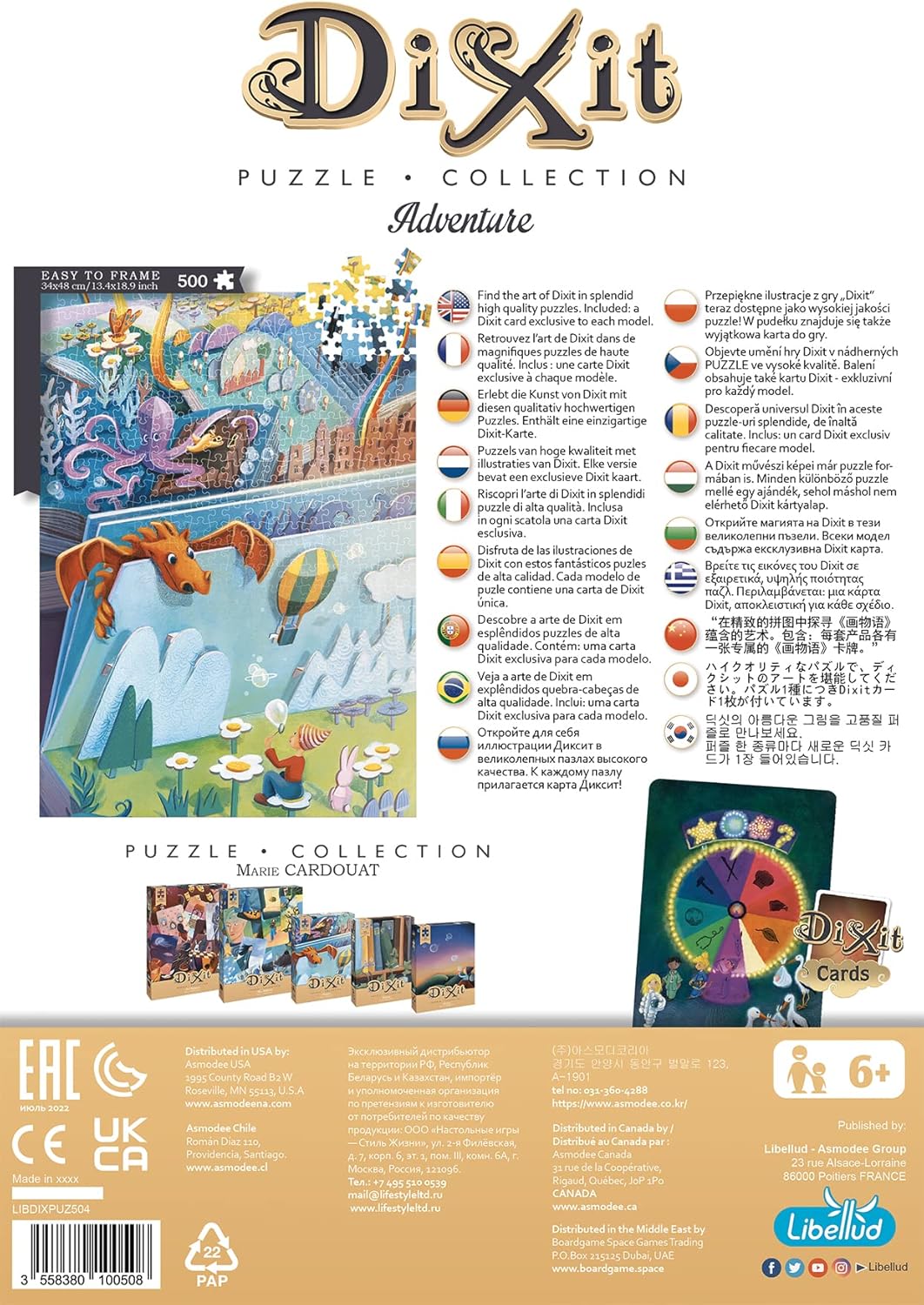 Libellud Dixit Adventure 500 Piece Jigsaw Puzzle - Fun Puzzle for Kids & Adults! Easy to Frame, Includes an Exclusive Dixit Card, Features Artwork from Marie Cardouat, Ages 6+, Made