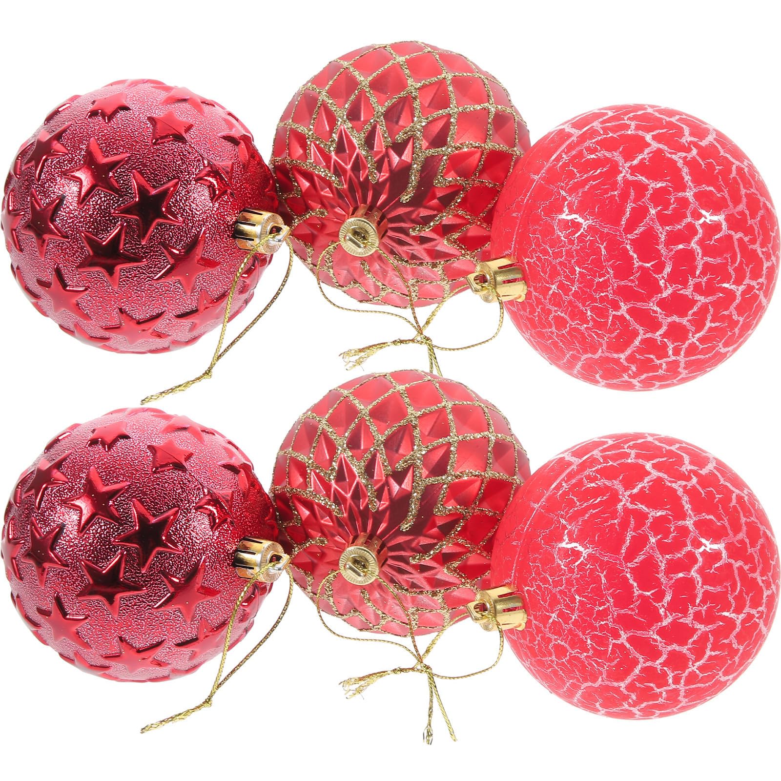 Didiseaon 36 Pezzi Palline di Natale Rosse in Plastica, Facili da Appendere | Decorazioni Classiche per Feste di Natale al Chiuso, Ornamento per Albero, Stile Tradizionale
