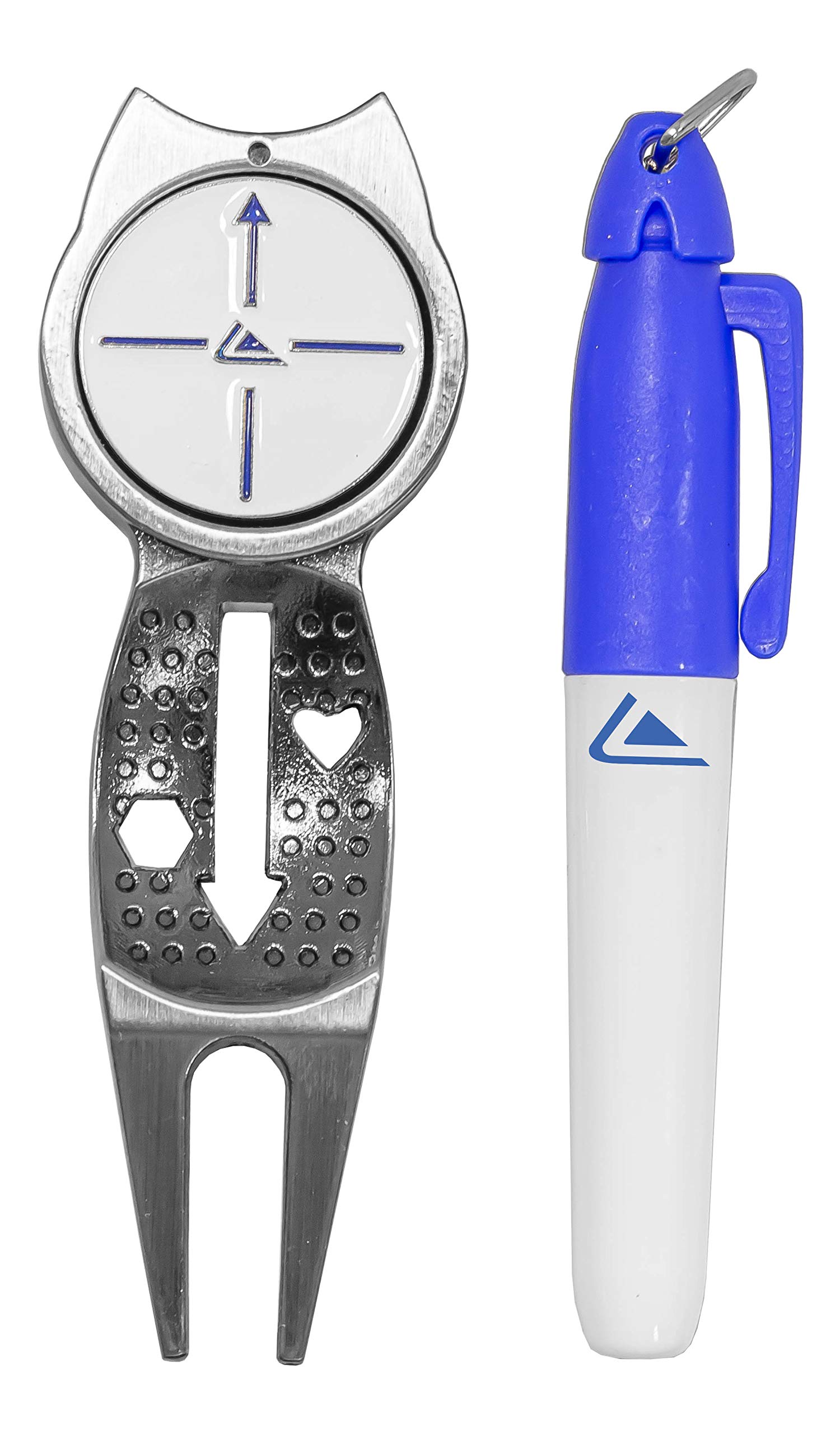 Longridge Unisex's Pitchfork Ball Line Up & Pen-All in One Pitchfork & Pen, Silver, Size