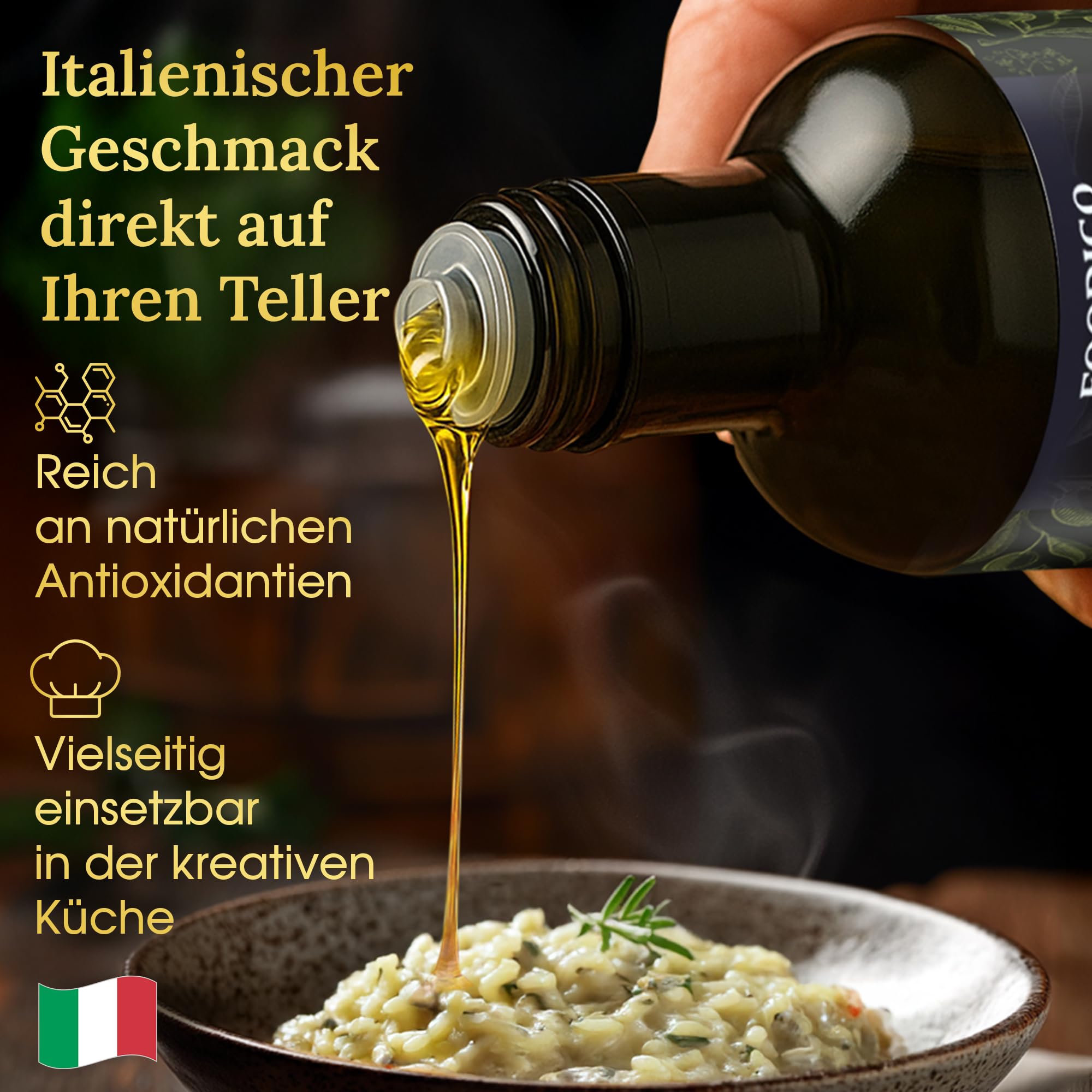 Foodico Weißes Trüffelöl | Italienisches Olivenöl Extra Vergine | mit weißem Trüffel | 250 ml - 5