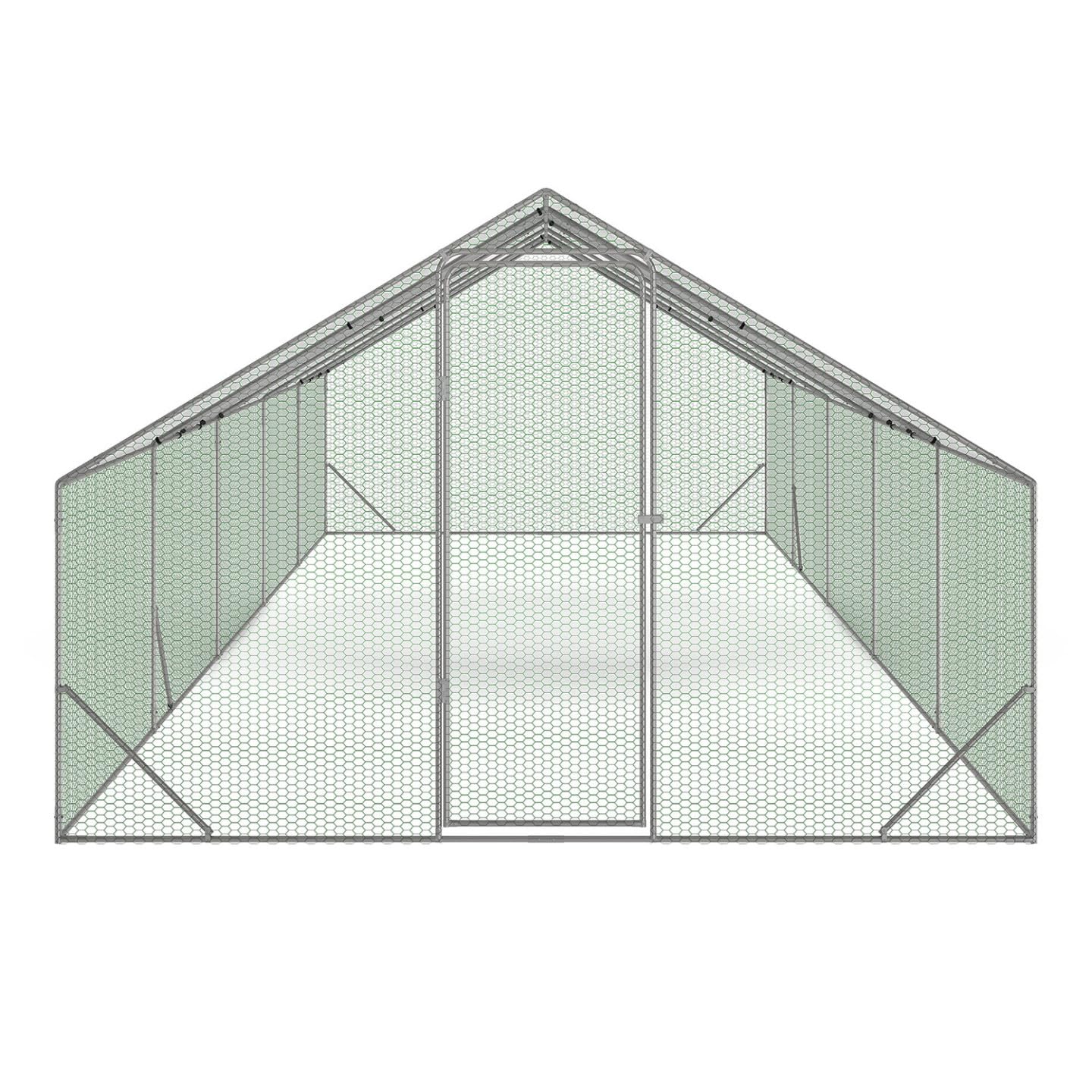 IDMarket - Enclos poulailler 30m² Parc grillagé 10 x 3 M Acier galvanisé