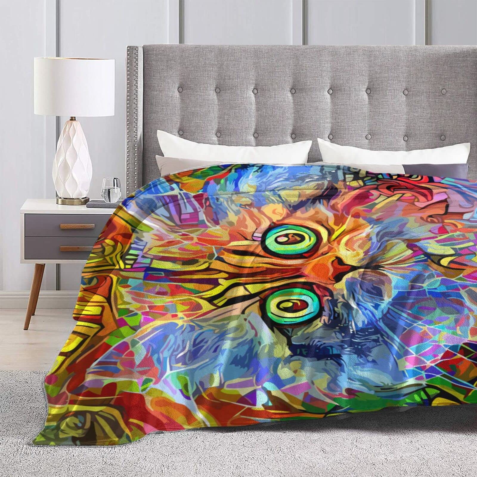Abstract Cat Throw Blanket 50