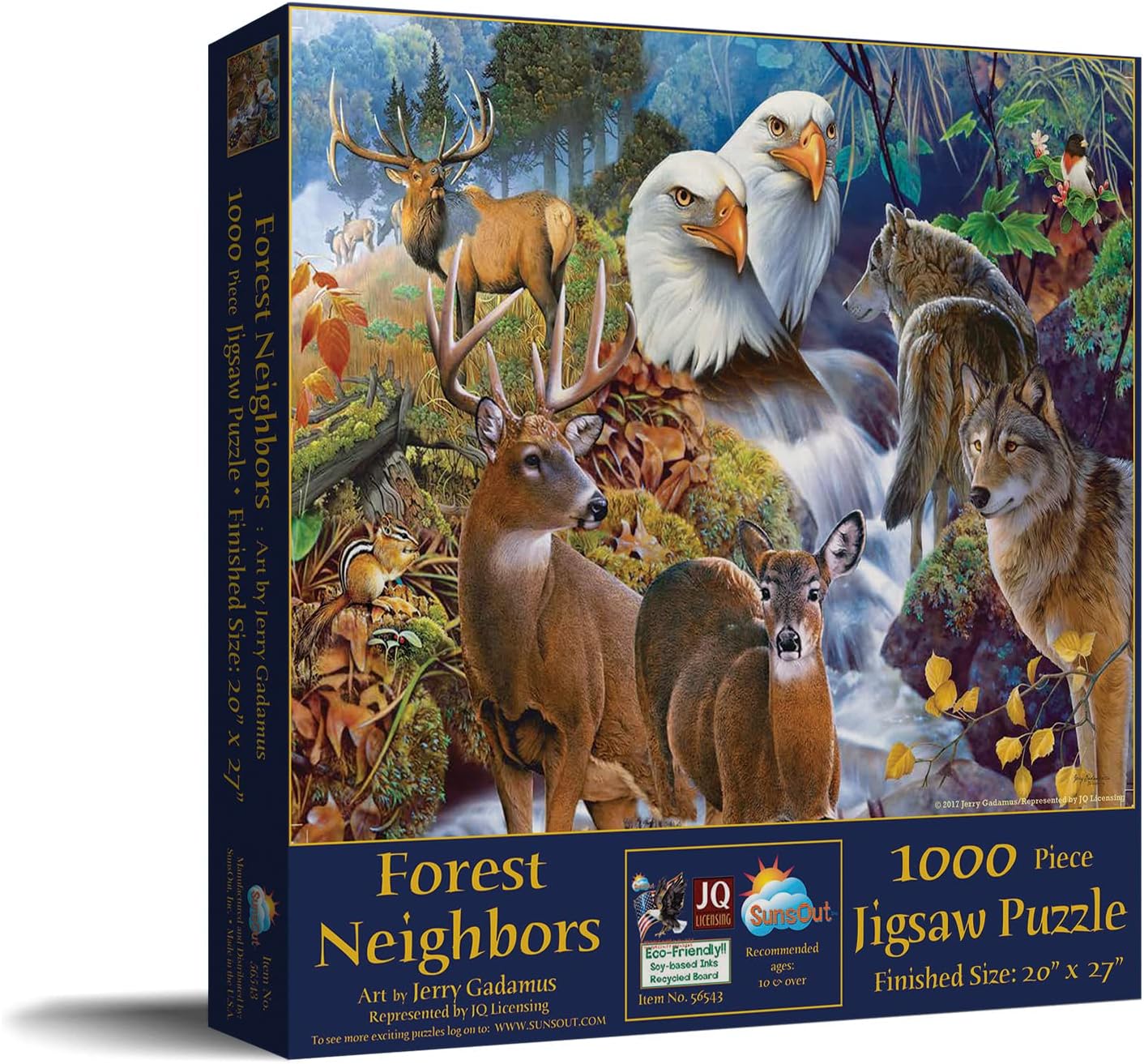 SUNSOUT INC - Forest Neighbors - 1000 pc Jigsaw Puzzle by Artist: Jerry Gadamus - Finished Size 20" x 27" - MPN# 56543