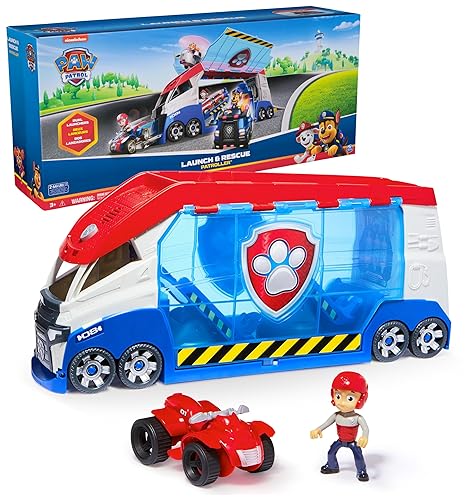 Patrulla Canina, Transformador PAW Patroller con Lanzadores de Vehículos, Luces y Sonido, Figura de Acción de Ryder y Auto ATV, Juguetes para Niños y Niñas de 3 años en adelante