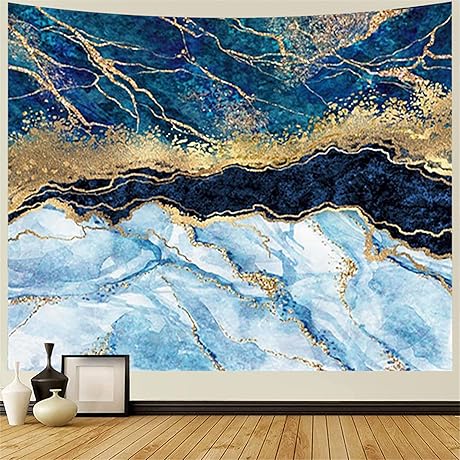 Stunning Navy Blue Tapestry: A Liquid Flow of Nature's Grace