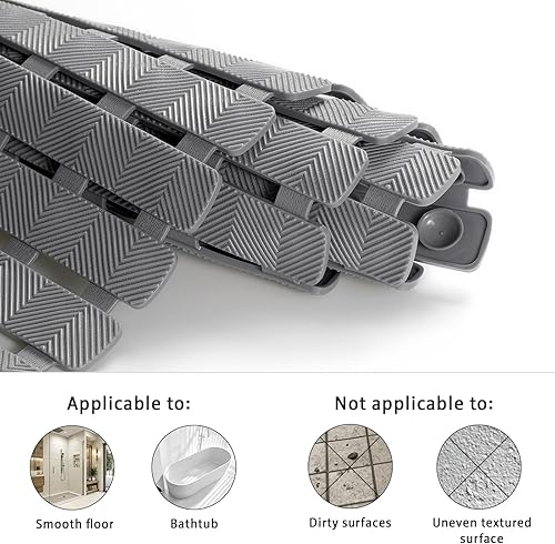 Miniatura 9 de XIYUNTE Tapete de ducha antideslizante para bañera, tapete de baño de PVC de 40 x 16 pulgadas, tapete de ducha antideslizante para ducha interior,
