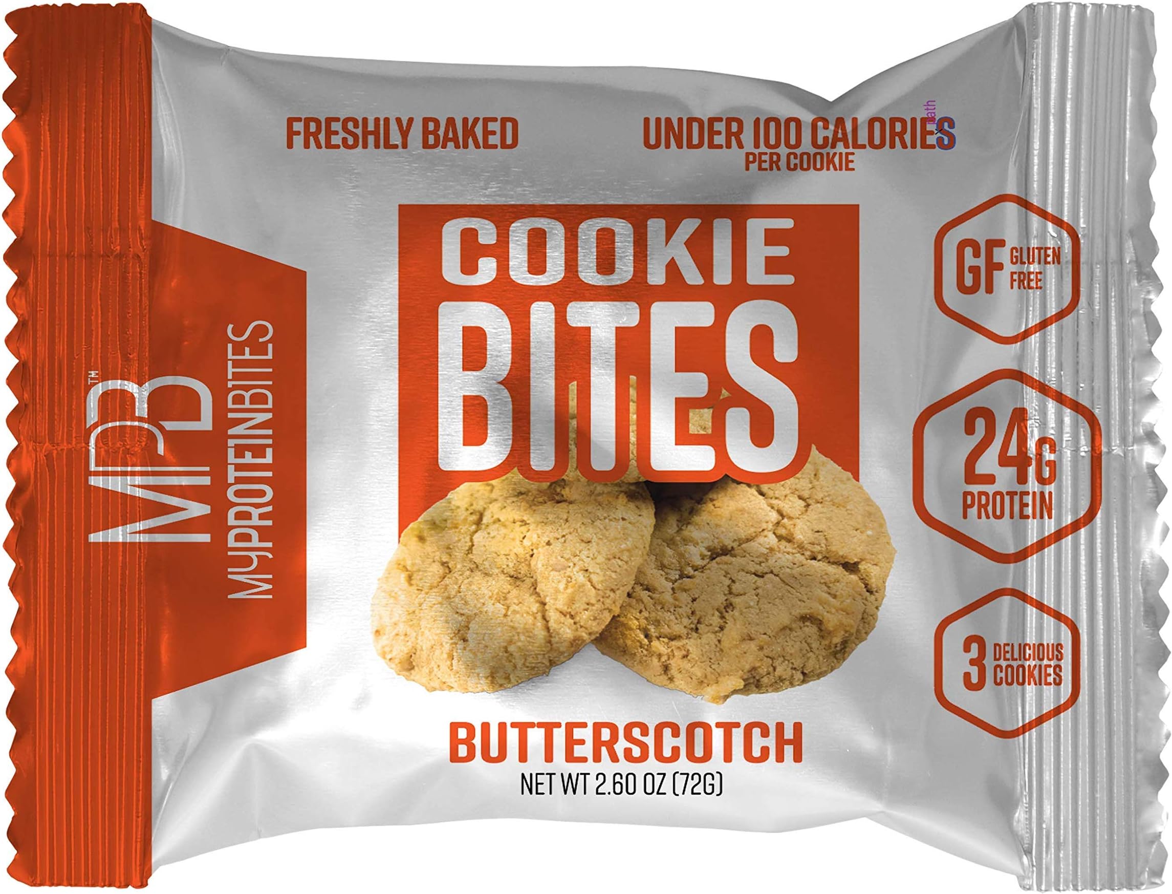My Protein Bites | Protein Cookies |Protein, Low Carbs & Low Sugar | Gluten Free | (8 Packs of 3 Cookies (24 Cookies) Butterscotch
