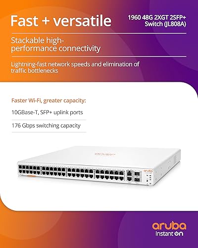 Miniatura 2 de Aruba Instant On 1960 Interruptor inteligente de 48 puertos Gb - 48x 1G  2X SFP+  2x10GBase-T (JL808A#ABA)