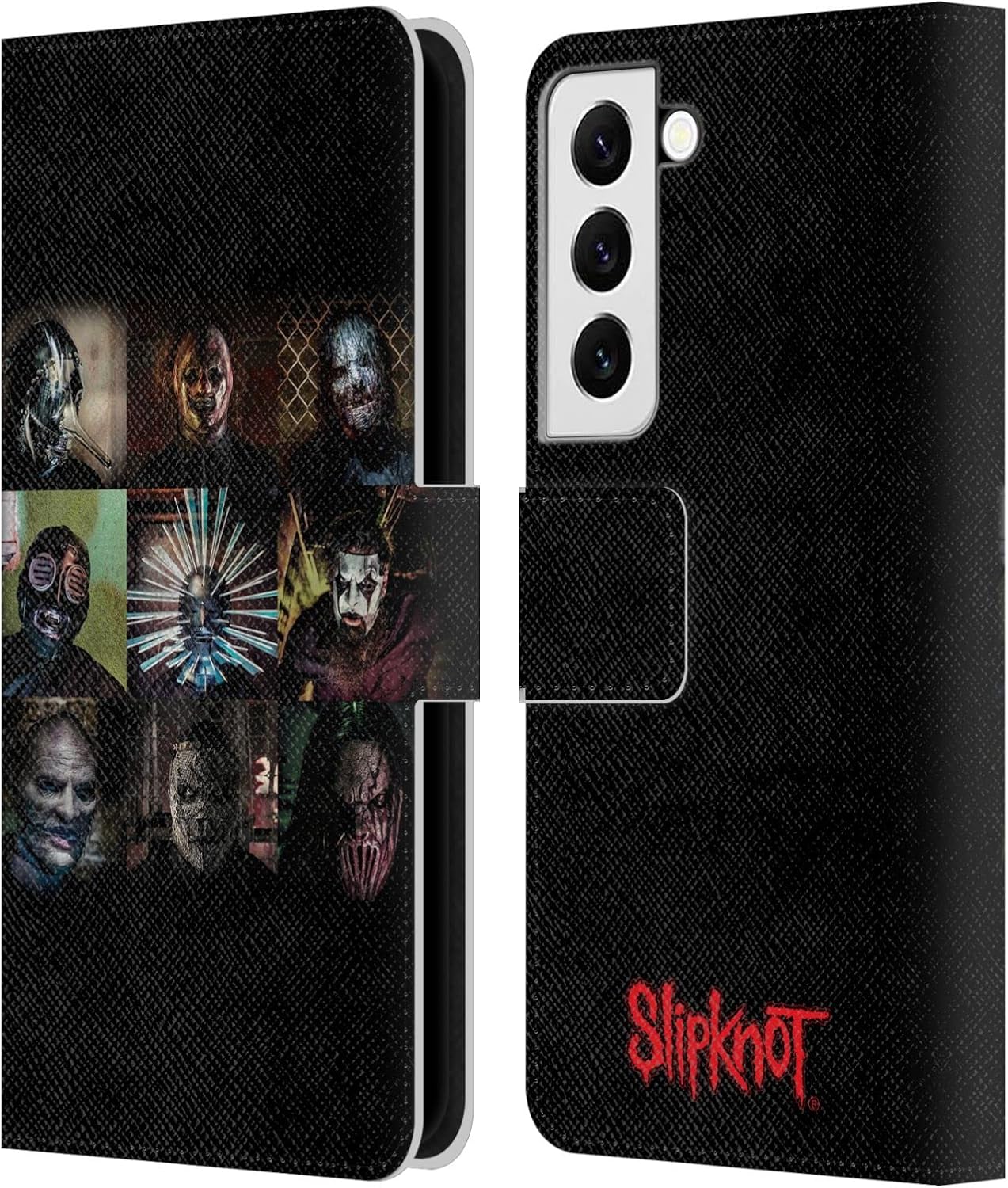 Head Case Designs Officially Licensed Slipknot Blocks Key Art Leather Wallet Case Compatible with Samsung Galaxy S22 5G