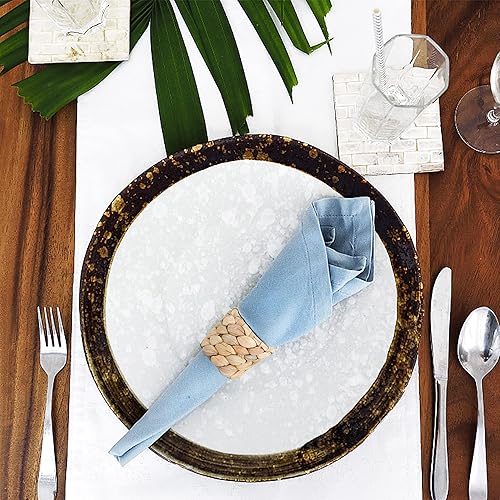 Miniatura 5 de Juego de 8 servilleteros de granja, servilleteros tejidos hechos a mano, decoraciones de mesa de primavera, servilleteros de verano, servilletas de