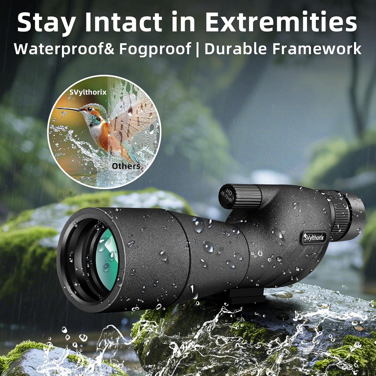 High-Definition Spotting Scope for Bird Watching,Wildlife Viewing,Beginners Telescope,Target Observation.25-75×60mm HD Spotting Scope with Tripod and Phone Adapter,Monocular