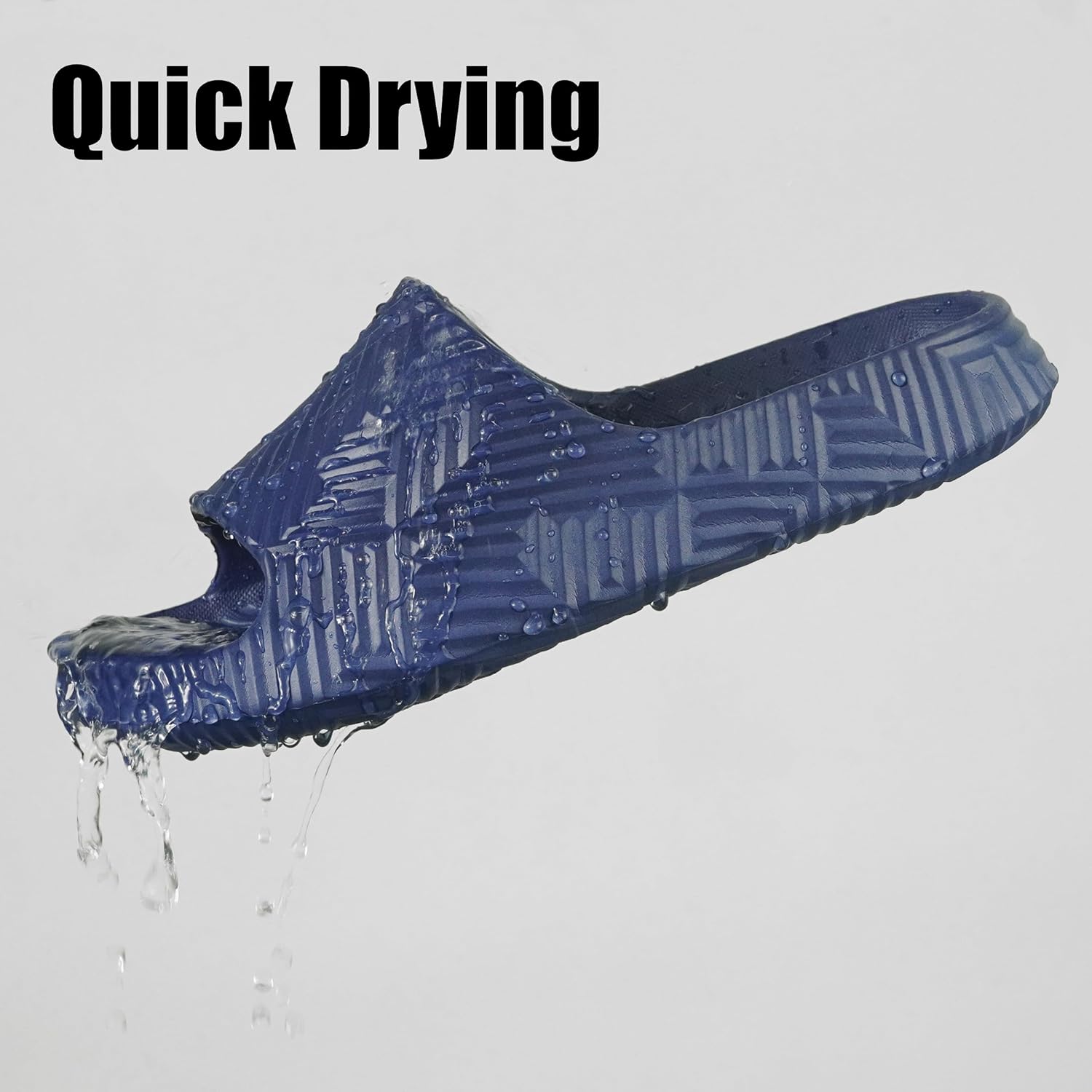 Weweya Slides for Women and Men - Bathroom Shower Shoes - Non Slip House Slippers - Lightweight Beach Sandals - Image 4