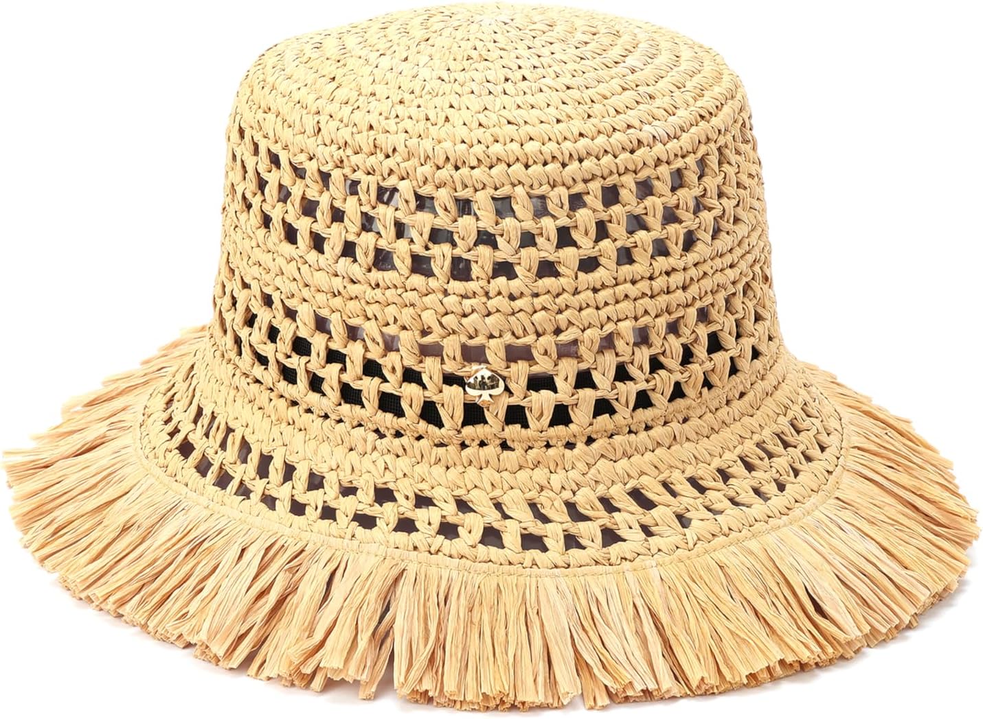 Kate Spade New York Women's Fringe Spade Cloche Hat, Stylish Fashion Accessory Cap for Summer