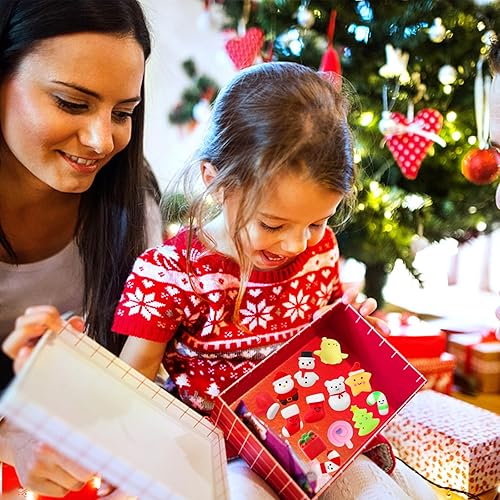 Miniatura 7 de DERAYEE 24 juguetes esponjosos Mochi de Navidad, juguetes esponjosos para aliviar el estrés, juguetes a granel para niños y niñas, regalos de fiesta