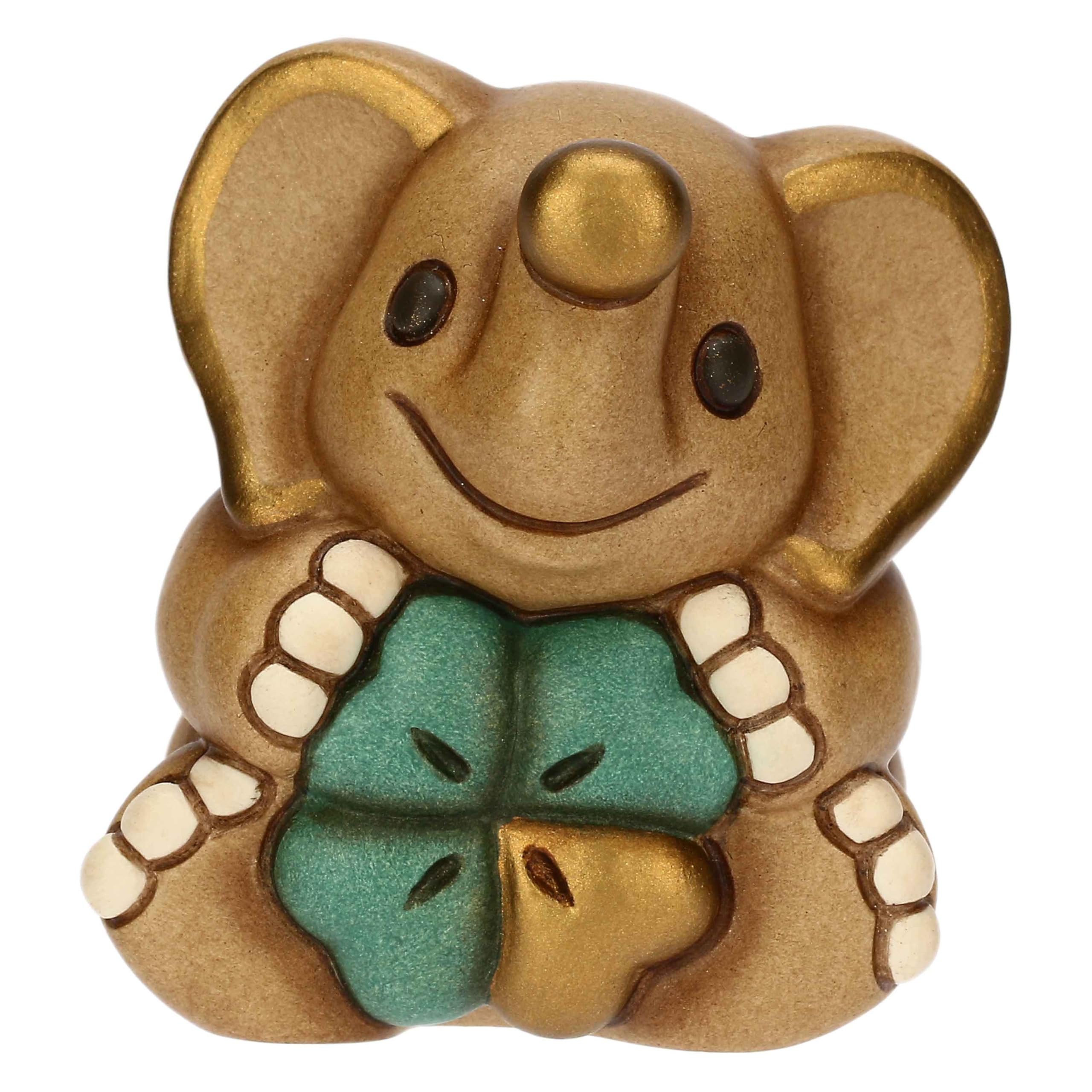 THUN - Mini Elly Lucky Elephant - Ceramic - Animals Collection - 5 x 4.5 x 5.5 cm