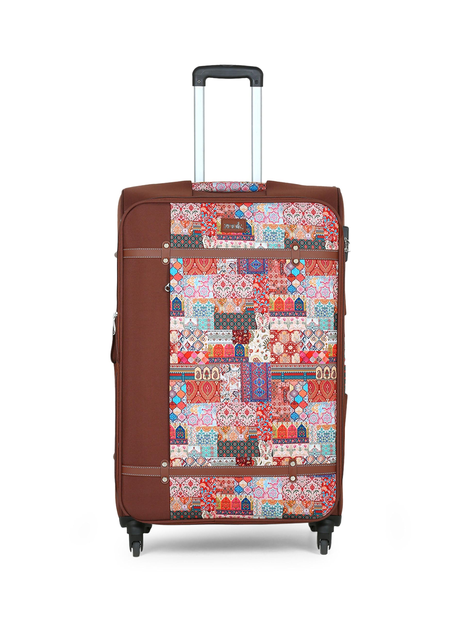 zouk Saira Kutch Gamthi Polyester Soft 4 Spinner Wheel 360° Rotating Medium 60 cm Trolley Bags | Luggage | Suitcase Bags for Travel for Men & Women-picture-27