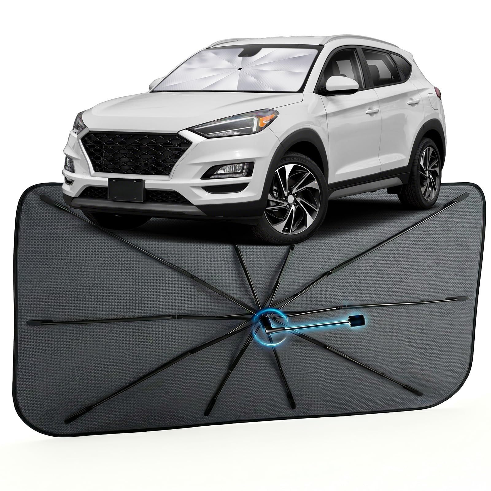 Car Windshield Sun Shade Umbrella for Hyundai Tucson 2016-2021, 1:1 Fit
