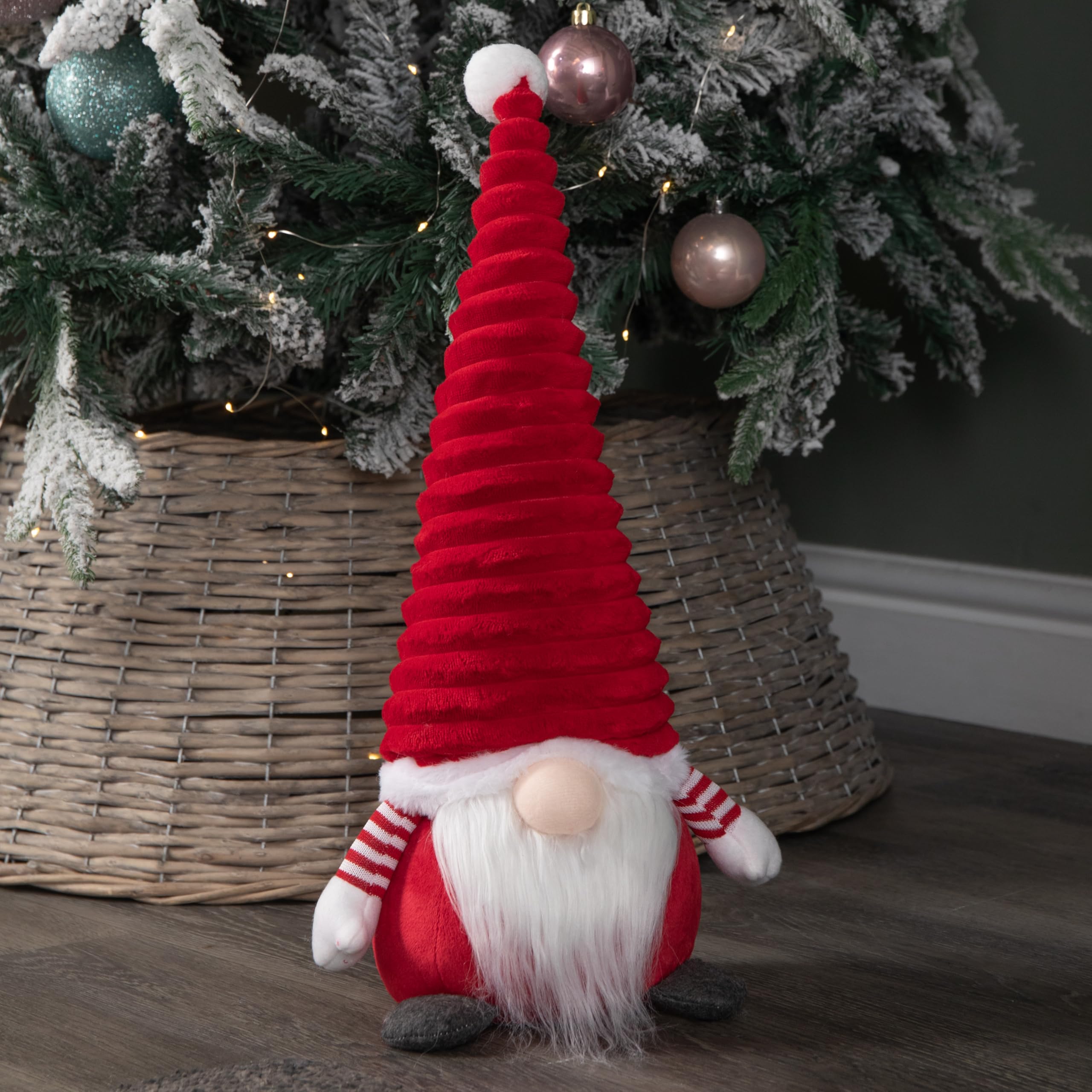 Samuel ALEXANDER 51cm Large Sitting Plush Christmas Gonk with Grooved Hat in Red