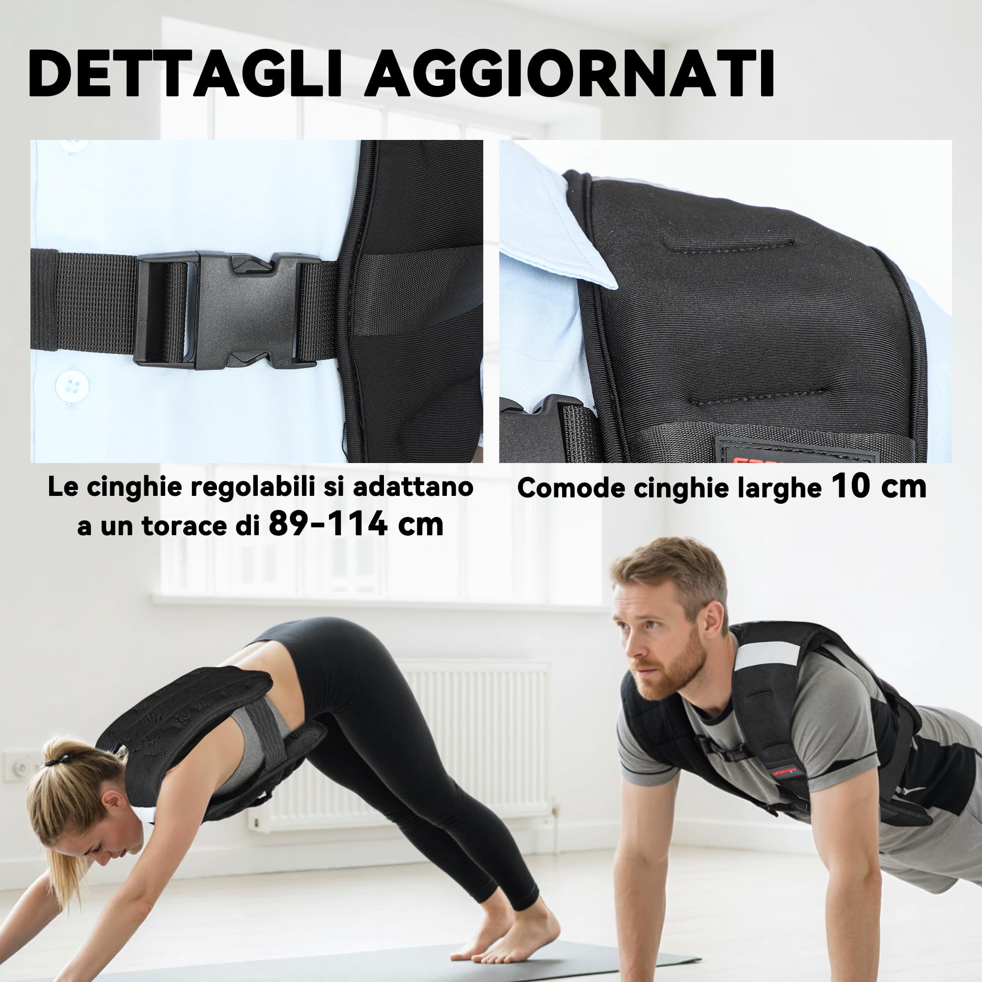 Giubbotto Zavorrato SPORTNOW Da 8 Kg, In Neoprene Traspirante, Con Cinghie Regolabili, Strisce Riflettenti, Riempito In Sabbia Metallica, Per Allenamento HIIT E Corsa