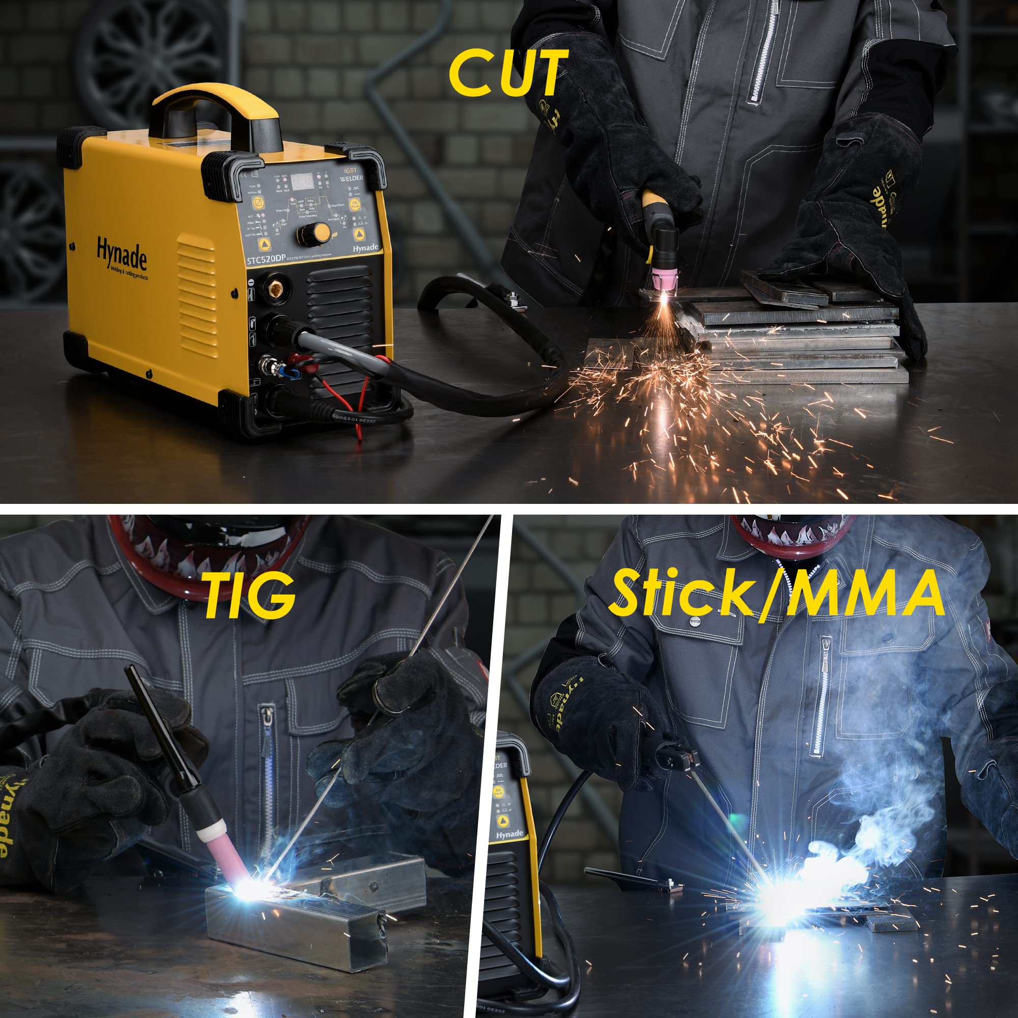 hynade 3 in1 Plasma Cutter Welder Combo,50 Amp Pilot Arc Plasma Cutter, 200 Amp TIG Welder and
