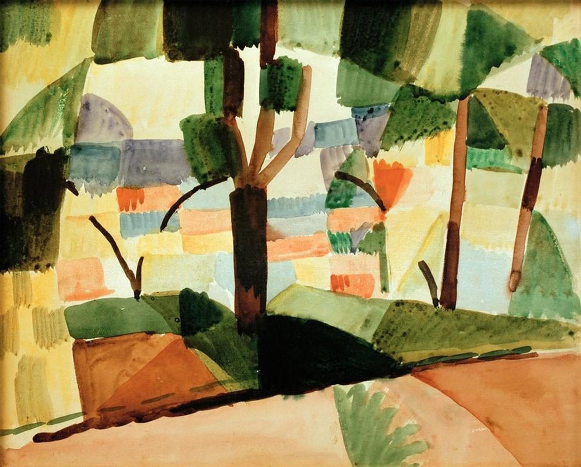 Peinture Kandern IV August Macke affiche décorative impression sur toile moderne 60x90