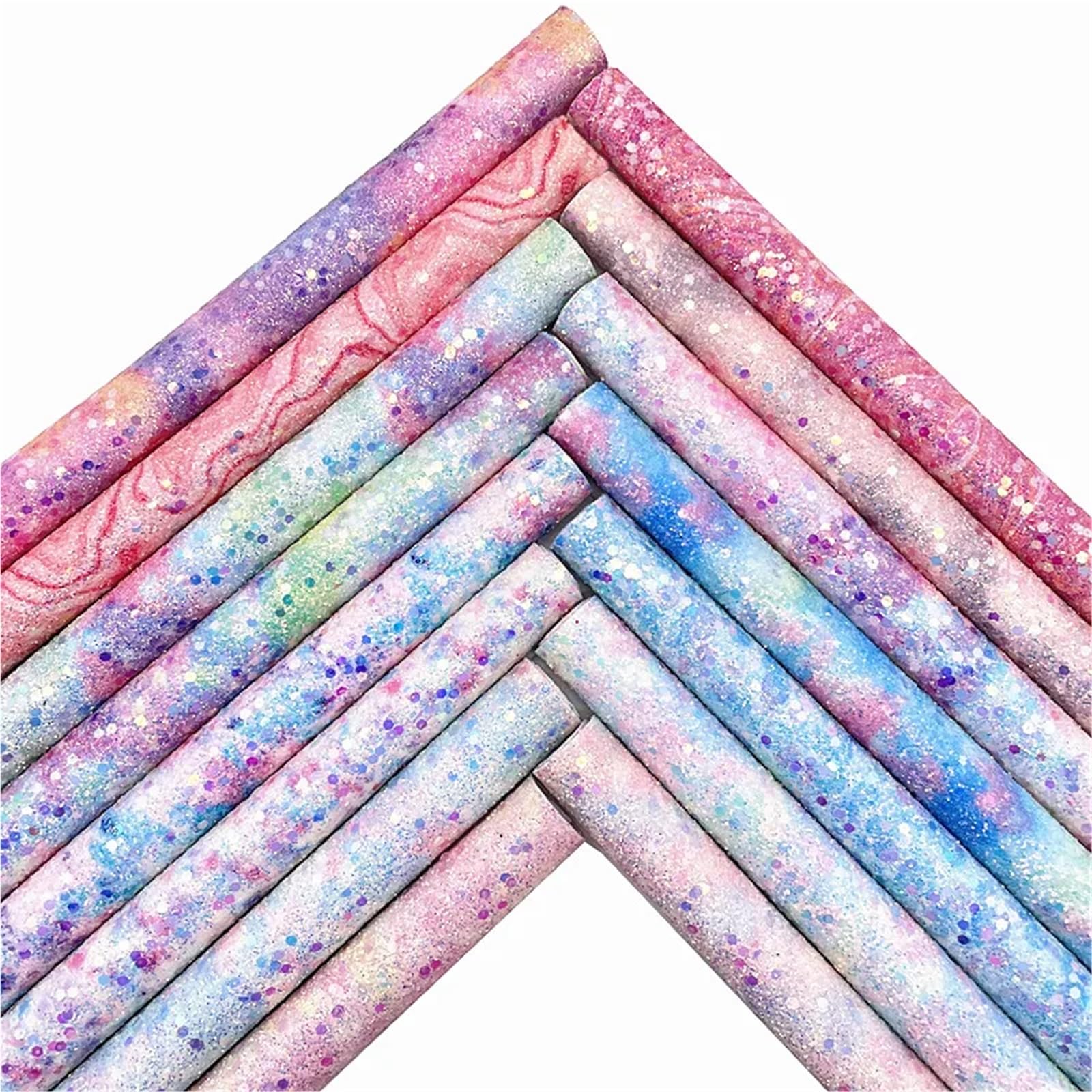 Błyszczące arkusze ze sztucznej skóry, Arkusze skórzane i winylowe do rękodzieła 1,0 mm wielokolorowe(12-30x134cm)