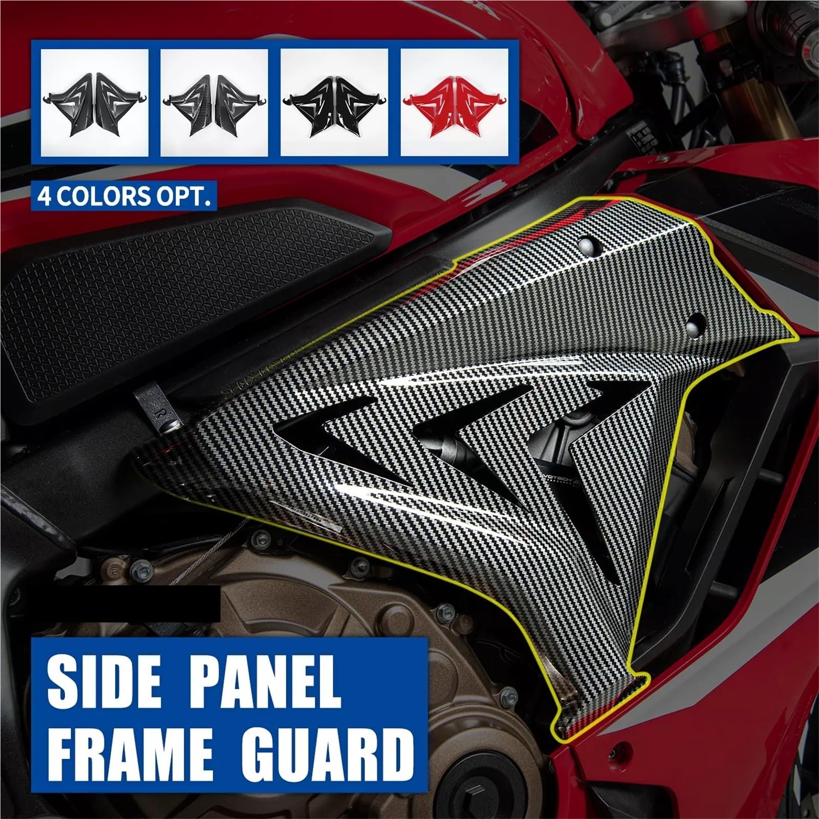 Winglets spojler Pasuje do Honda CBR 650 R CBR650R 2019-2022 Osłona ramy Wtrysk Spojlery Owiewki(Matte Black)