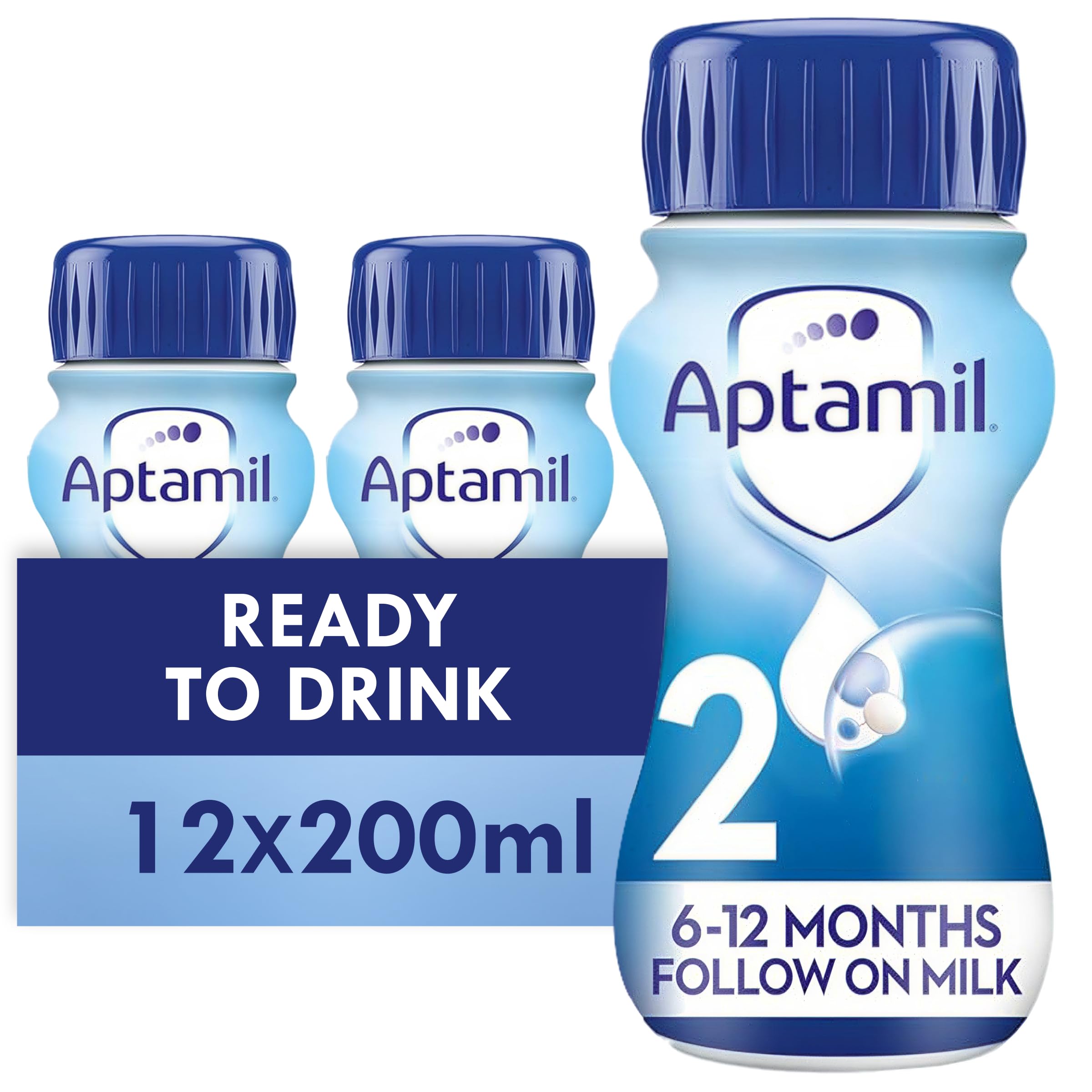 2 Follow On Baby Milk Ready to Use Liquid Formula, 6-12 Months, 200ml (Pack of 12)