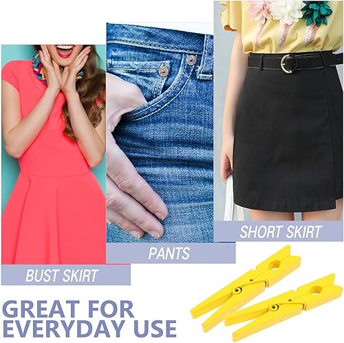 Miniatura 4 de Clavijas de ropa 30 unids pinzas de madera para ropa, pinzas de ropa de bambú amarillo pinzas de madera