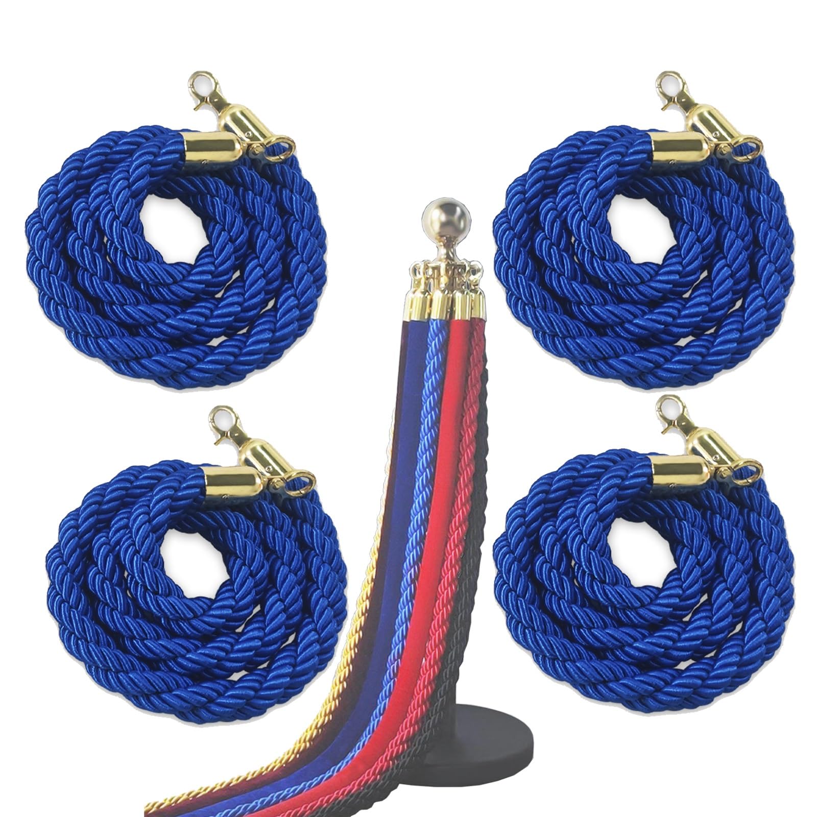 WQPMNYG Crowd Control Ropes with Gold Hooks for Ceremony and Business Entrances
