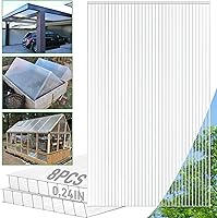 Sinimaka 8-Pack 8x4 ft Twin-Wall Polycarbonate Greenhouse Panels - 0.24" Thick, UV-Protected, Weatherproof Clear Roof Sheets