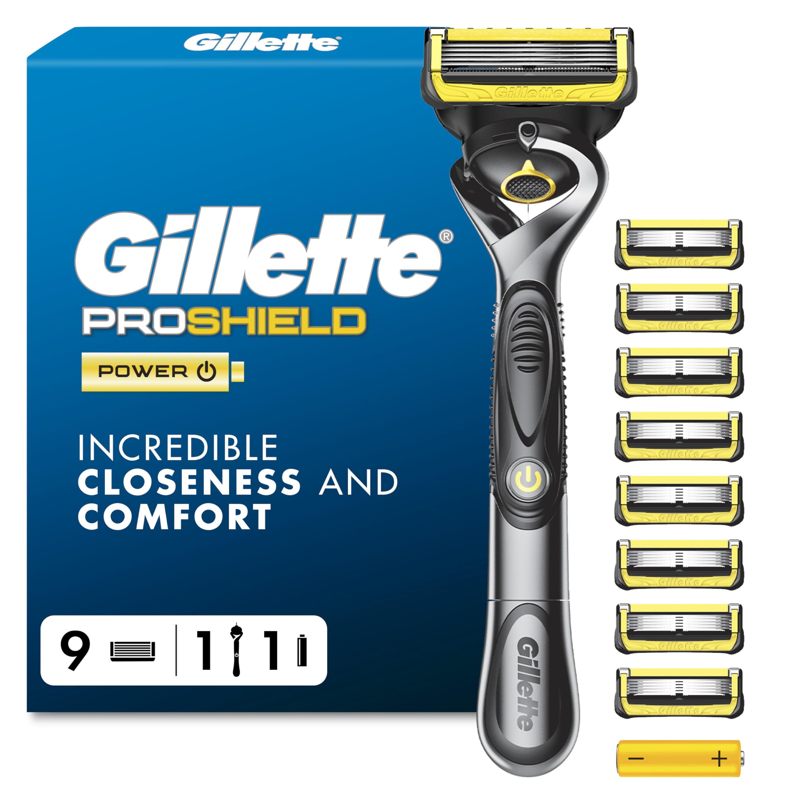 Gillette - Proshield Power Razor - Men's - Lubricating Strip - Precision Trimmer