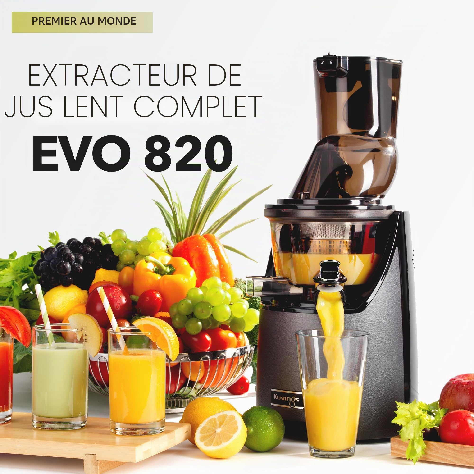Kuving's Extracteur de jus EVO820S Technologie Max Filter Gris Anthracite
