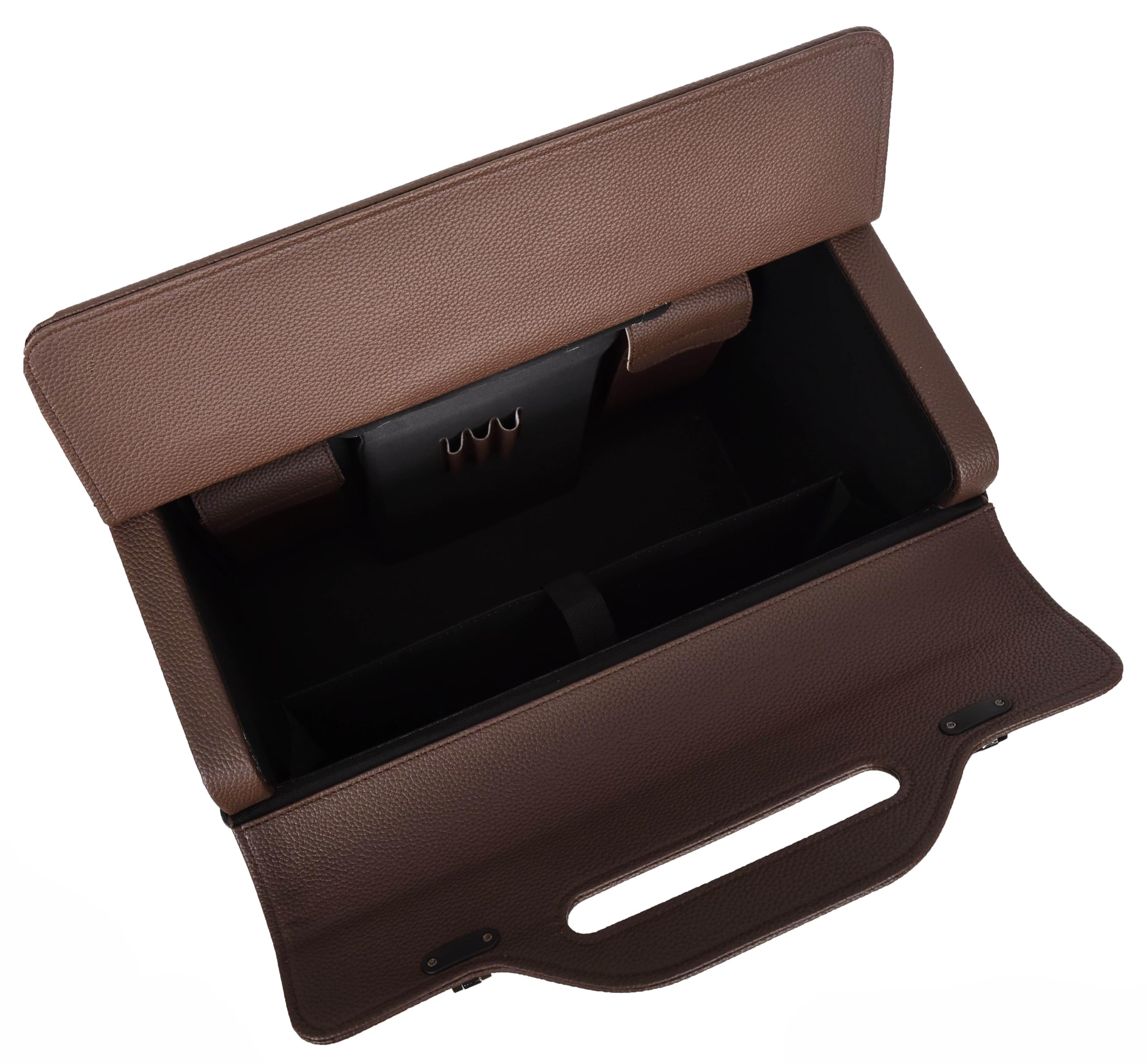 House of Leather Commander Pilot Case, Pilotenkoffer, Gepäck - Handgepäck, Braun, 4-Räder, Kunstleder, leicht, Carry-on, Kabinentasche