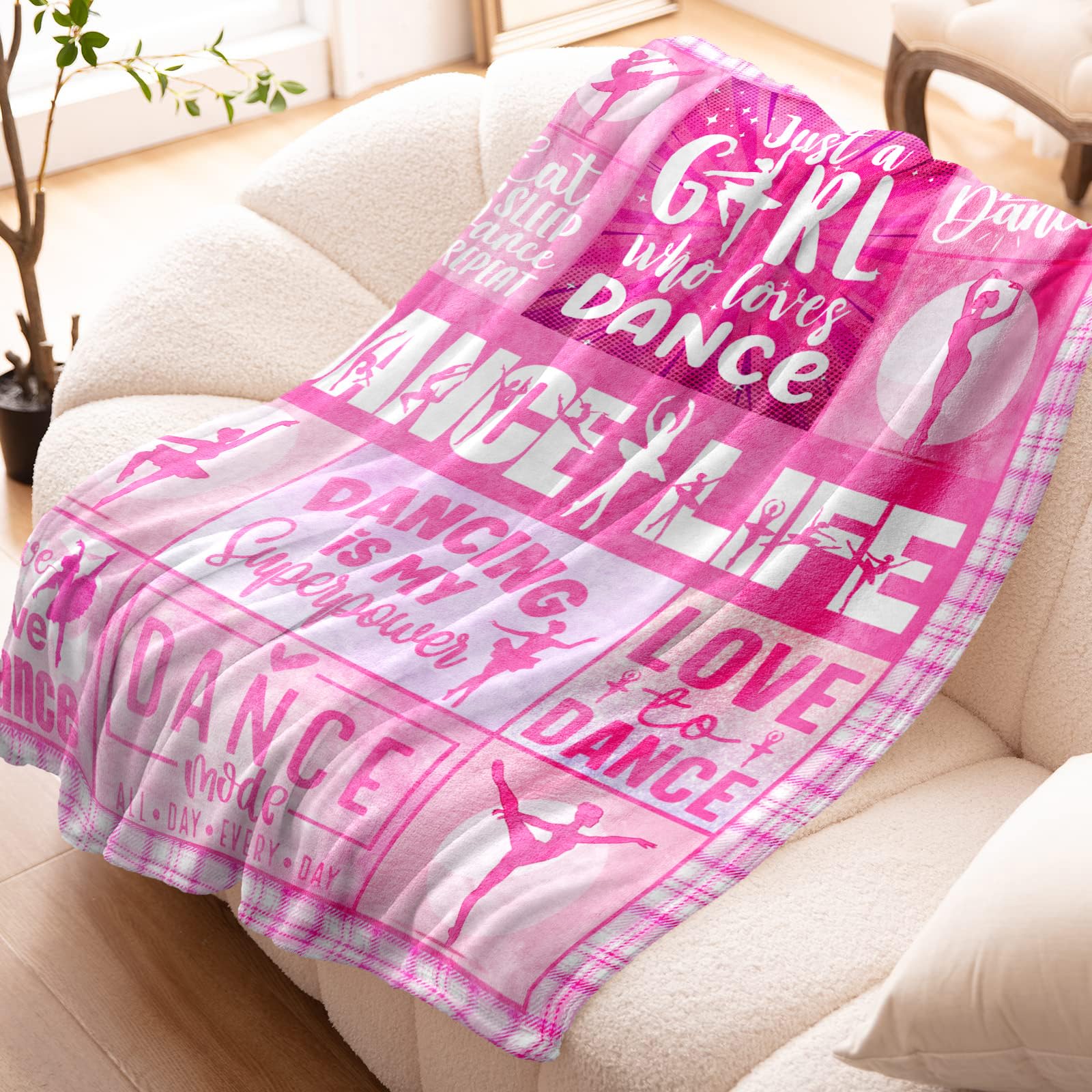 Dance Gifts for Girls, Dance Recital Gifts for Girls Throw Blanket 60" x 50", Dancer Gifts for Teen, Ballet Gifts, Best Presents for Dancers Teens/Ballerina/Team