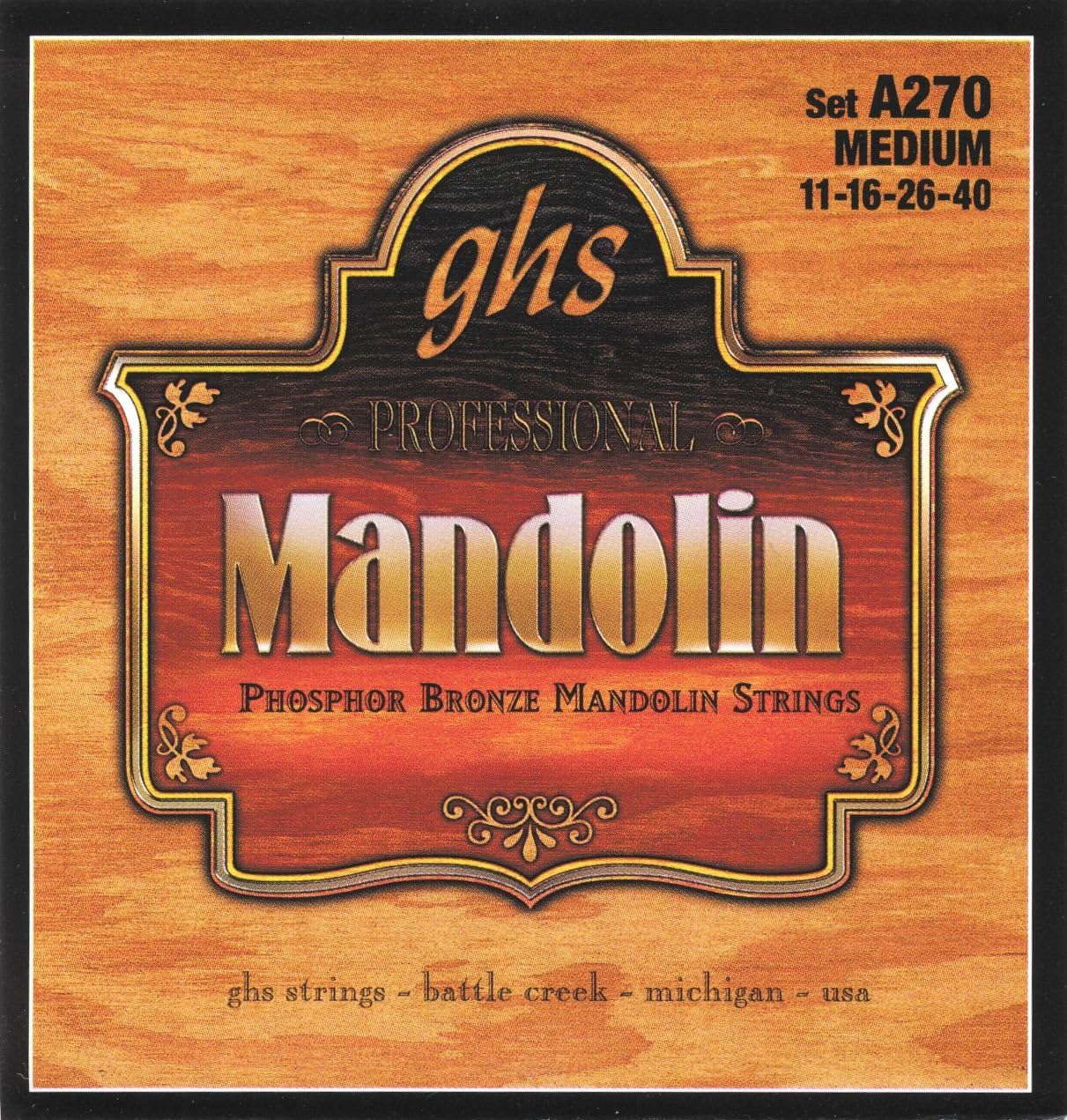 GHS Strings - Mandolin Strings - Phosphor Bronze - Loop End - Medium Gauge - 011-040 - Model: A270 SET